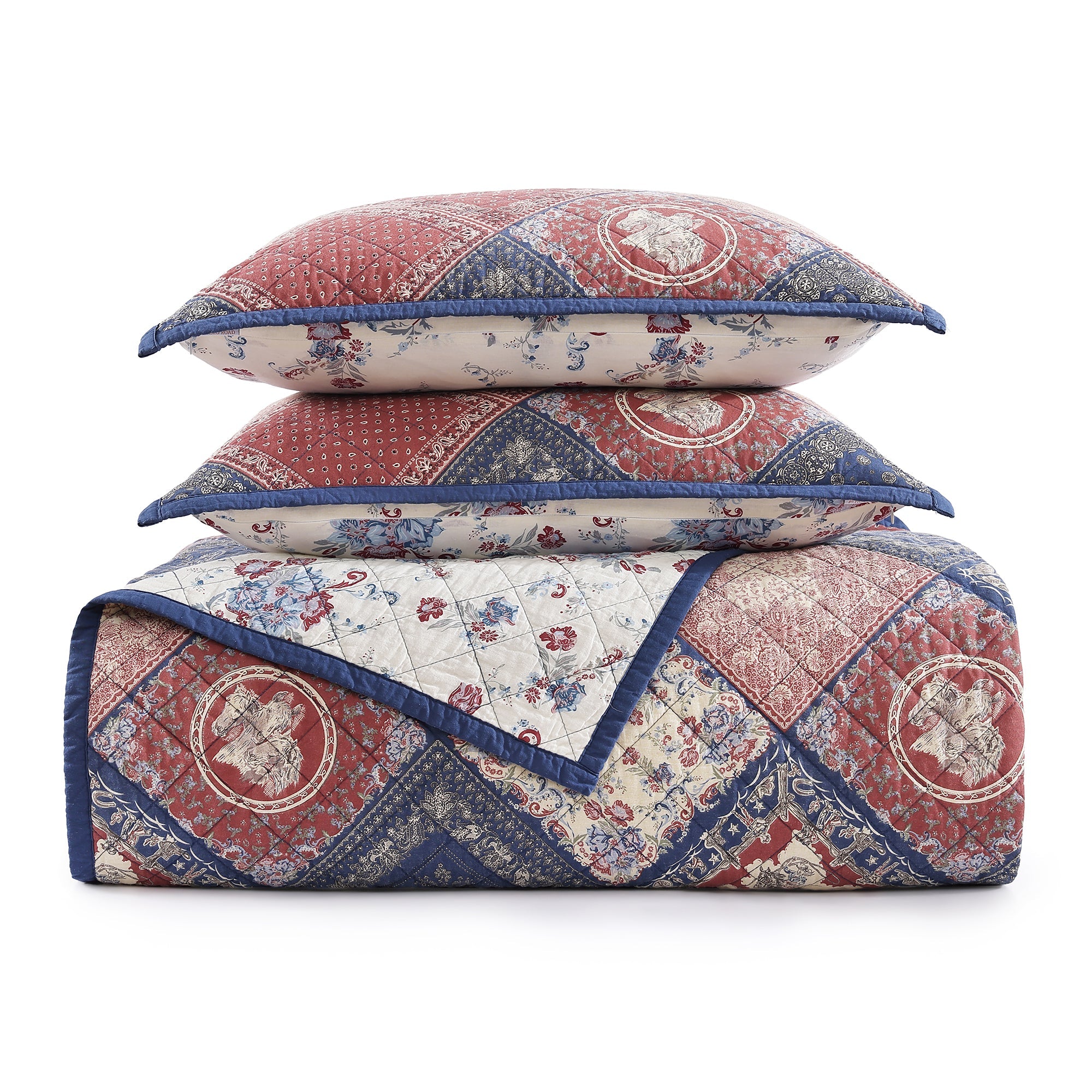 Patchwork Bandana Reversible Quilt Set