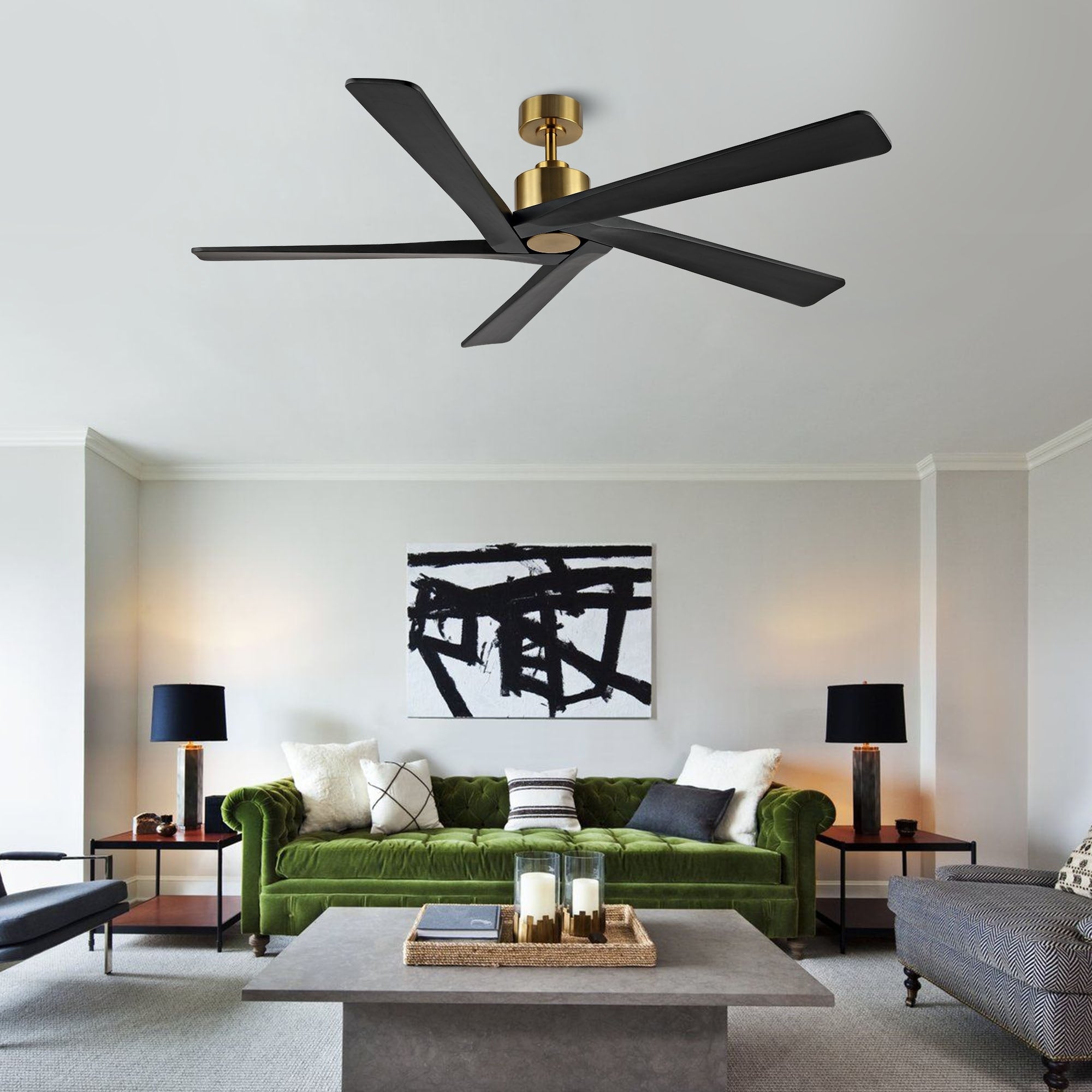 WINGBO 54 Inch DC Motor Indoor Ceiling Fan without Lights - N/A