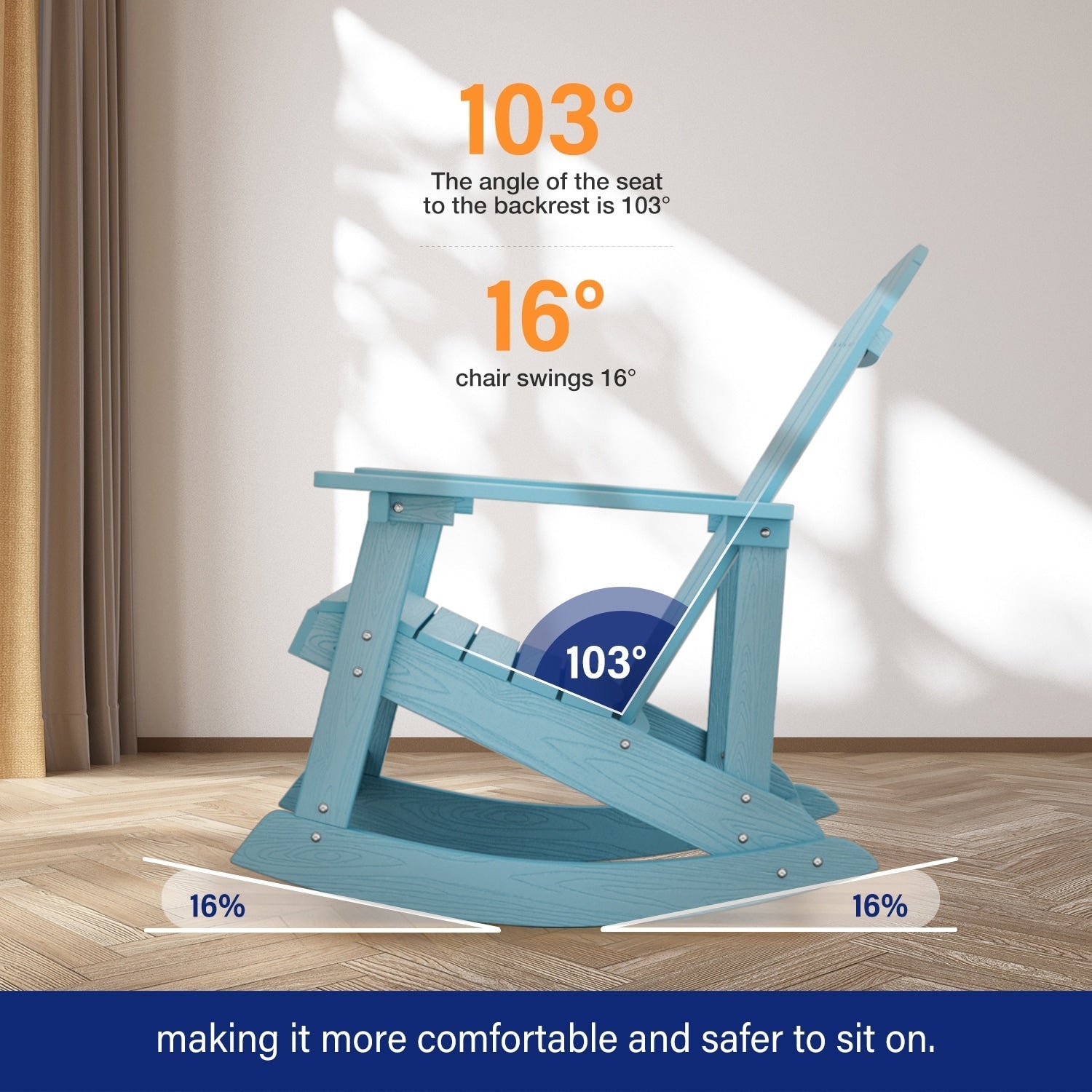 WINSOON All Weather Outdoor Rocking Chair, Set of 2