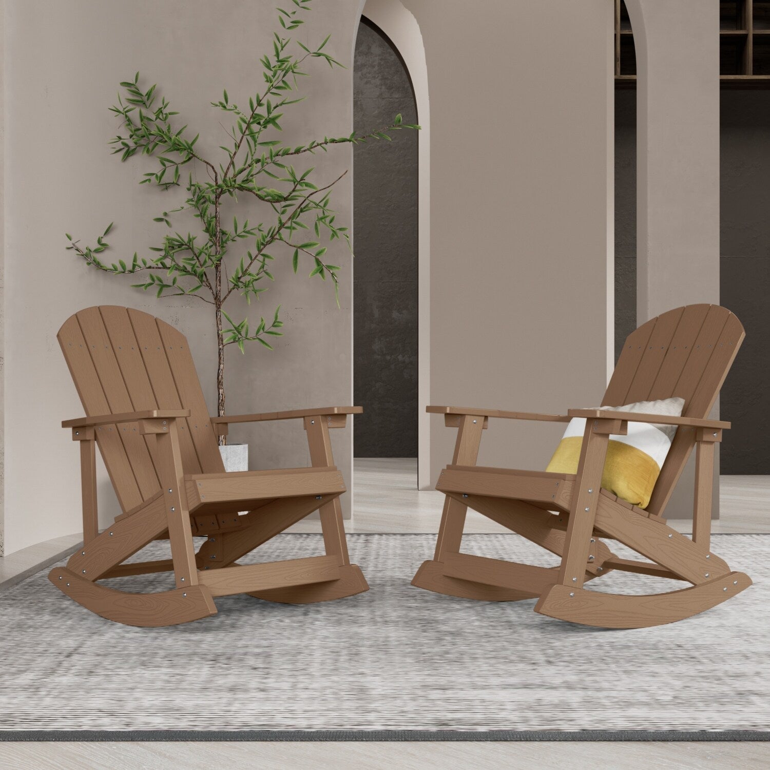 WINSOON All Weather Outdoor Rocking Chair, Set of 2