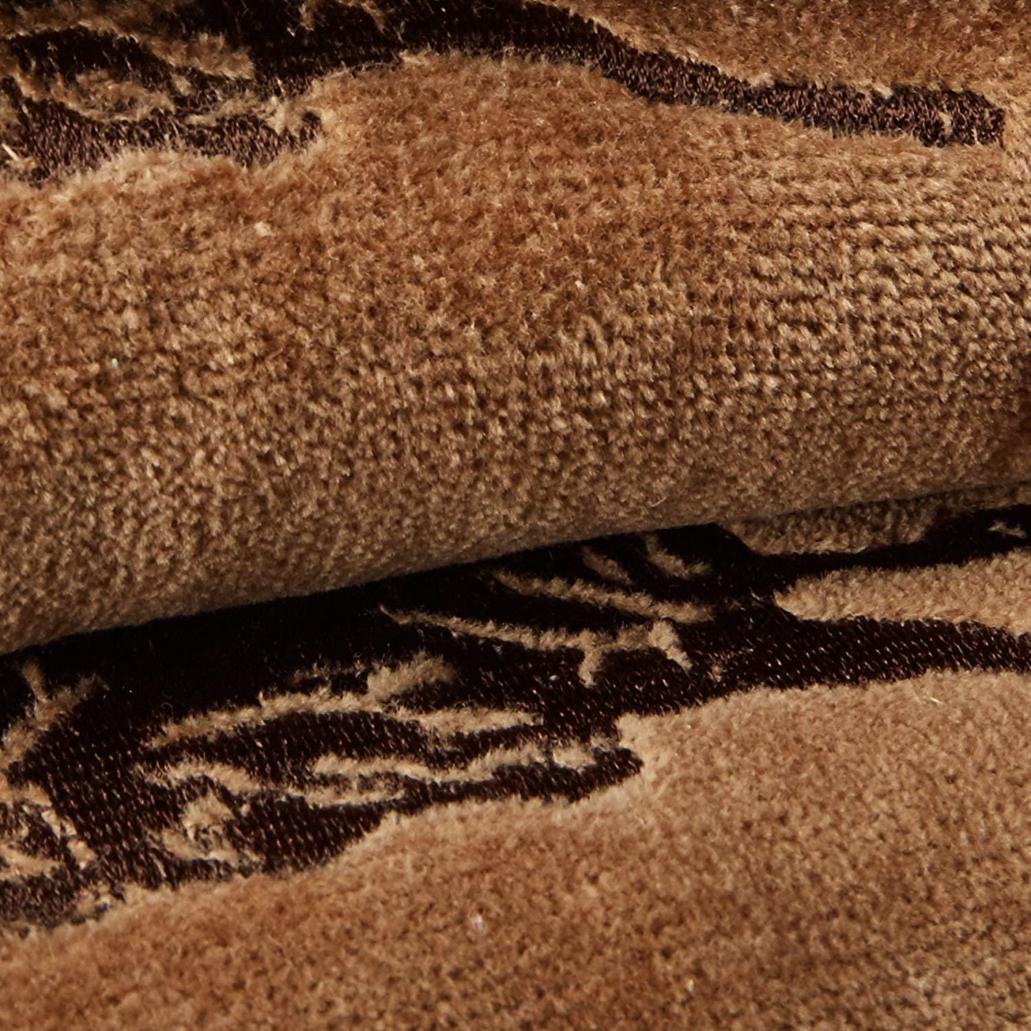 3PC 3-Horse Embroidered Towel Set, Mocha
