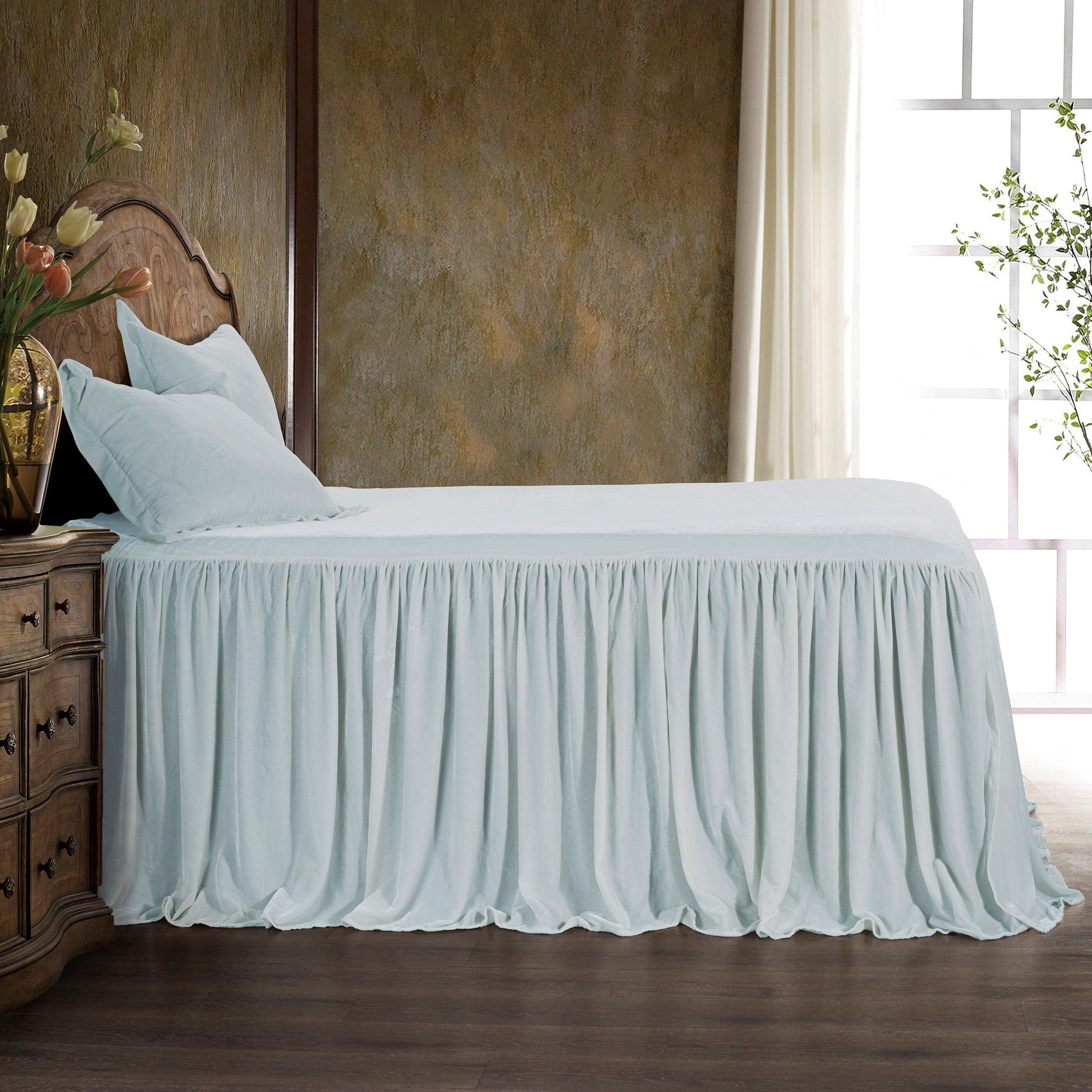 Stella Faux Silk Velvet Bedspread Set