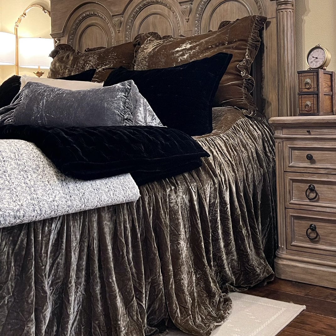Stella Faux Silk Velvet Bedspread Set