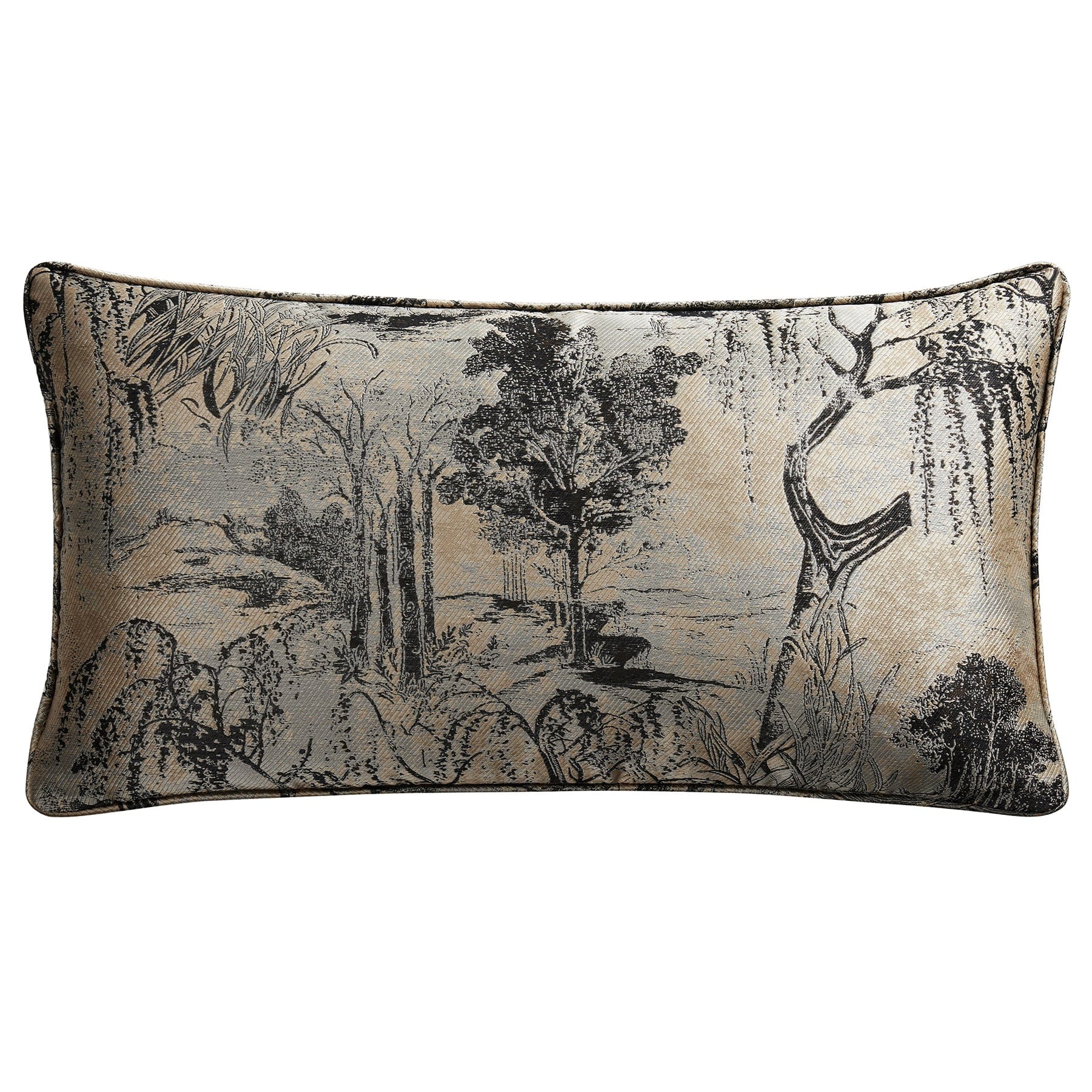 Pastoral Jacquard Lumbar Decorative Pillow