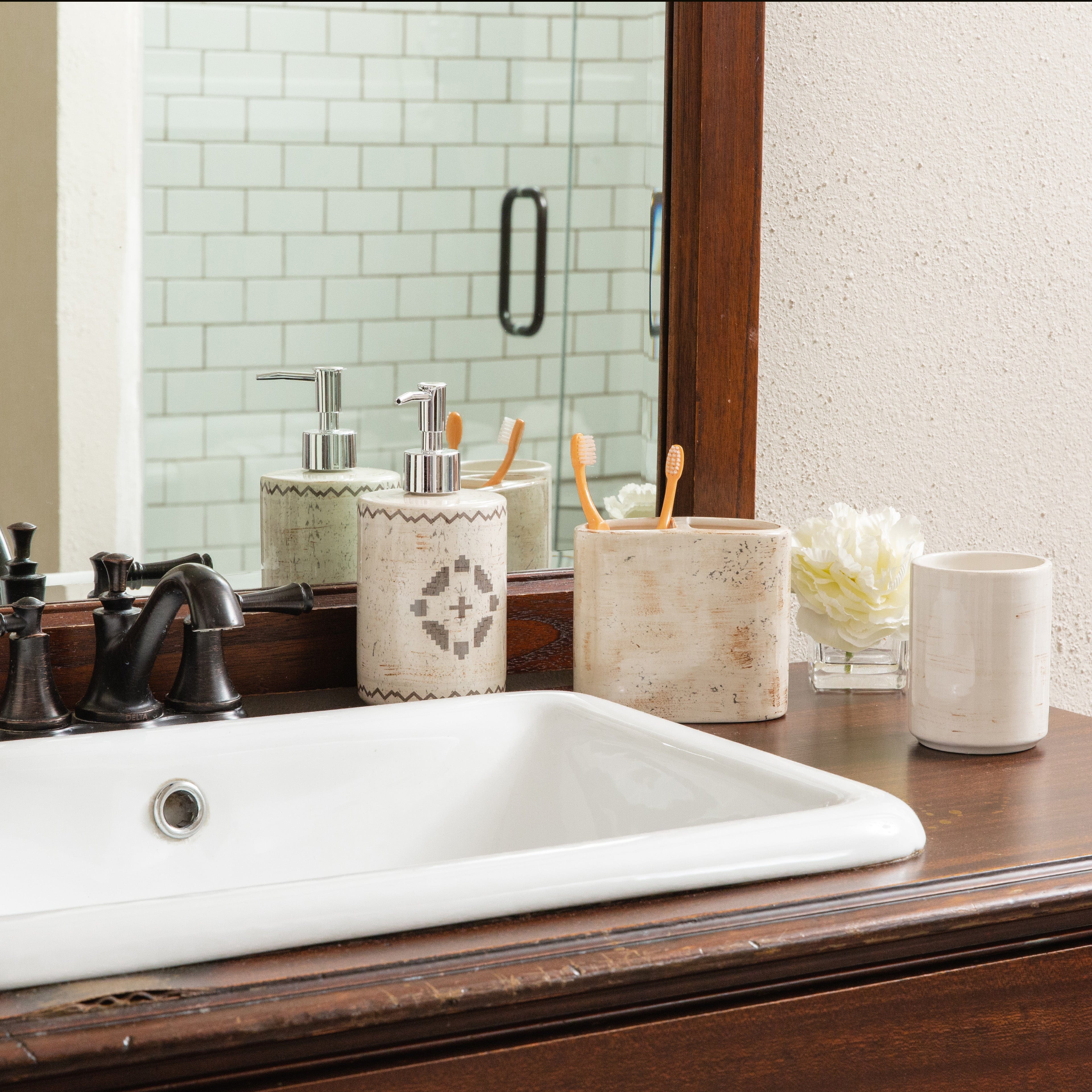 Dakota Ceramic 3PC Countertop Bathroom Set