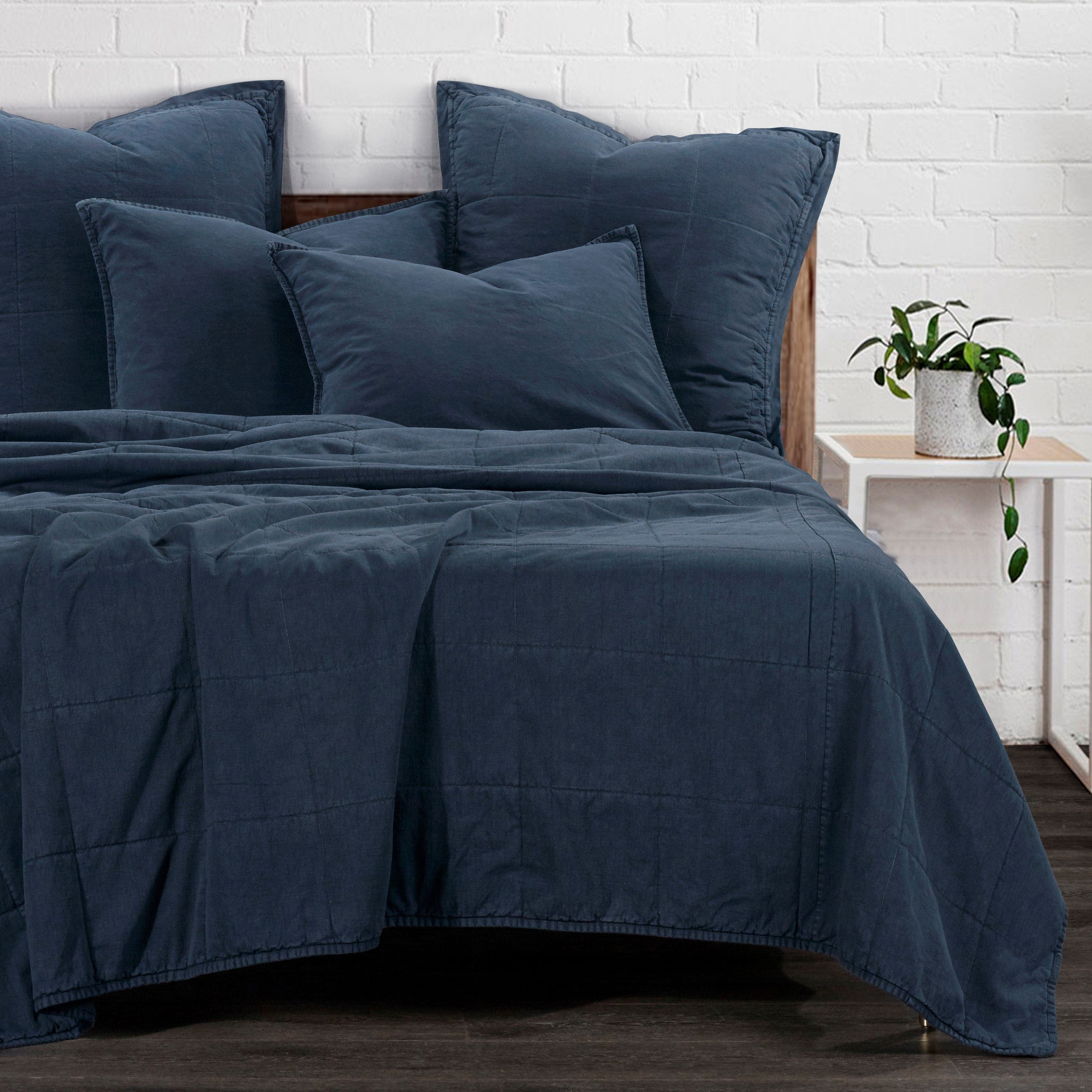 Stonewashed Cotton Canvas Coverlet