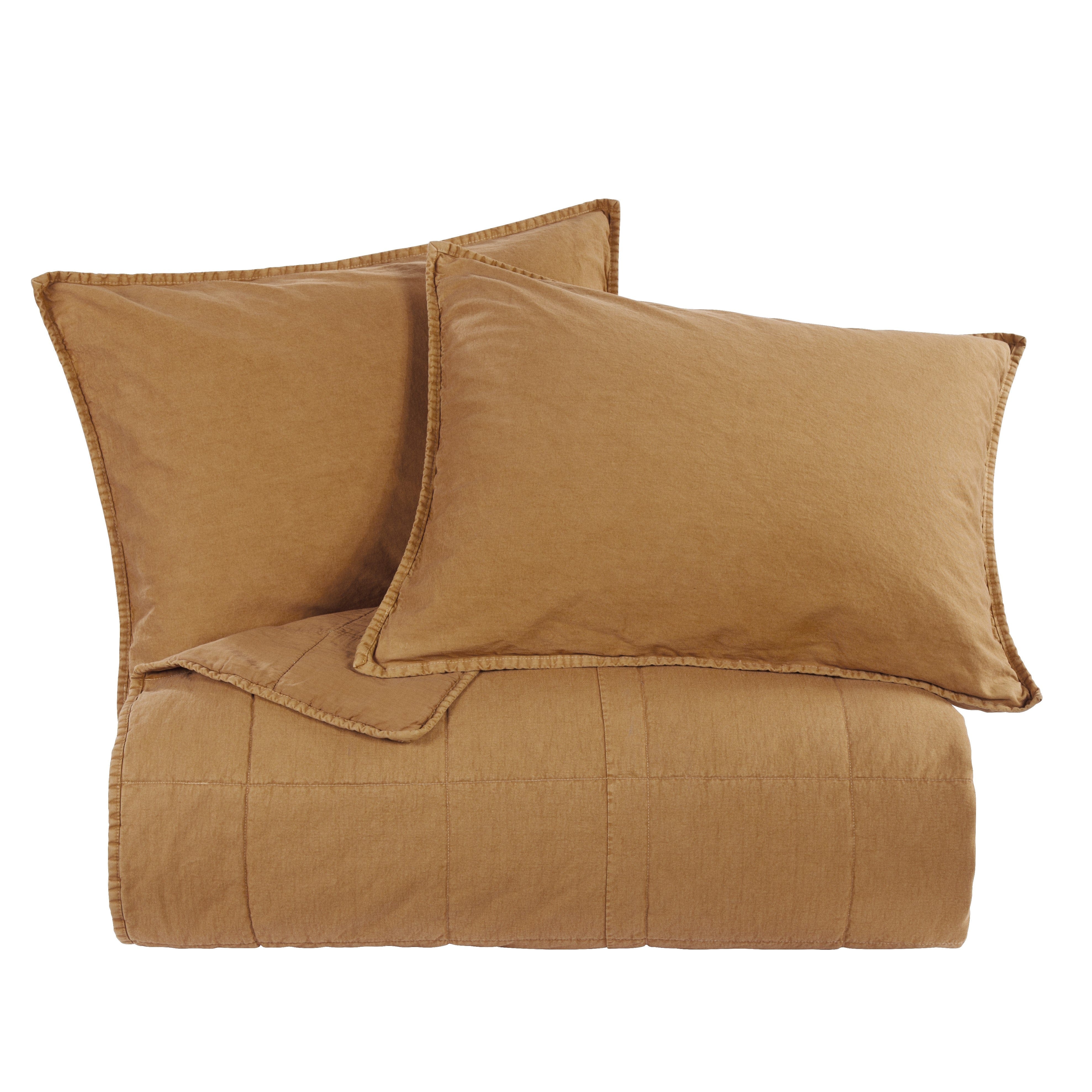 Stonewashed Cotton Canvas Coverlet