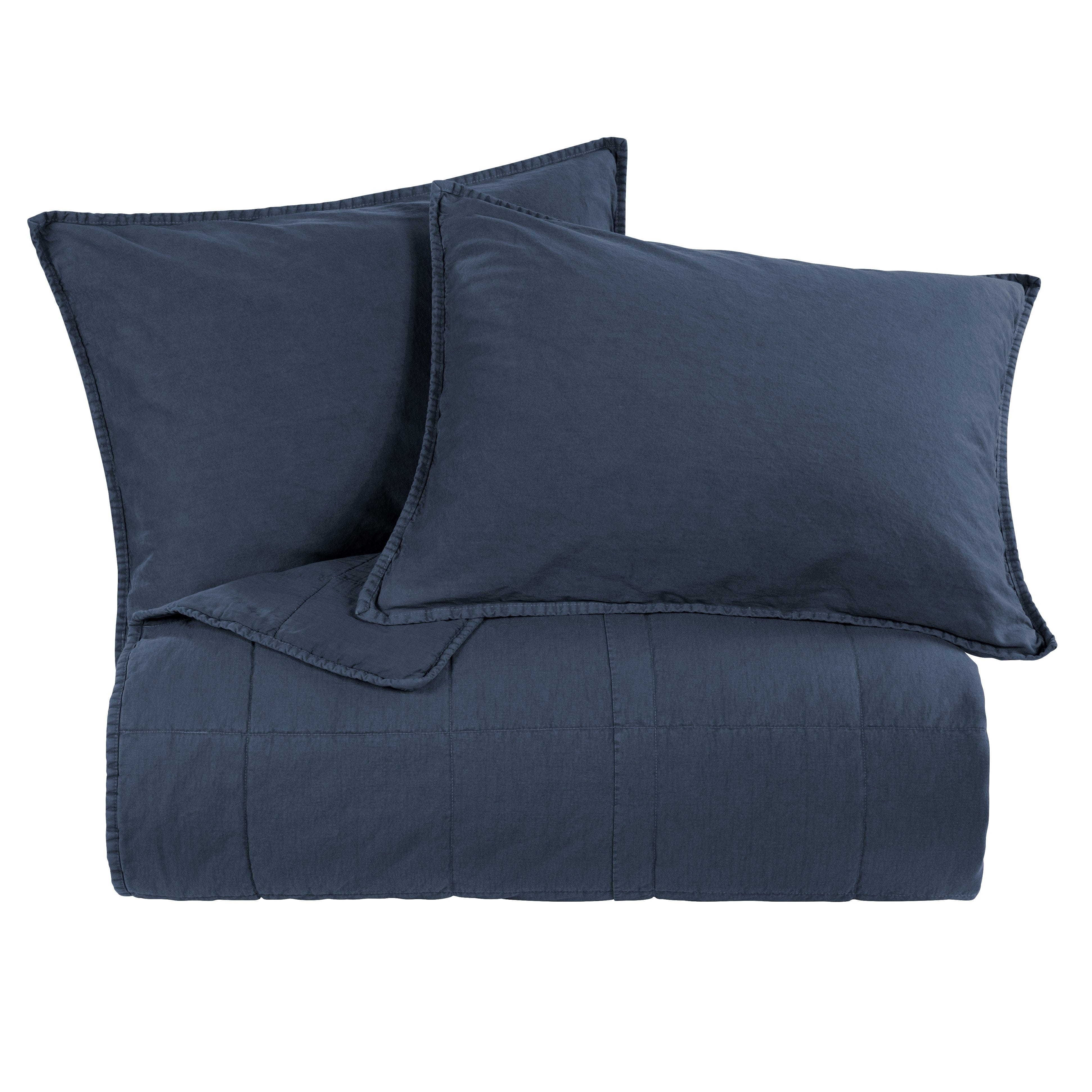 Stonewashed Cotton Canvas Coverlet
