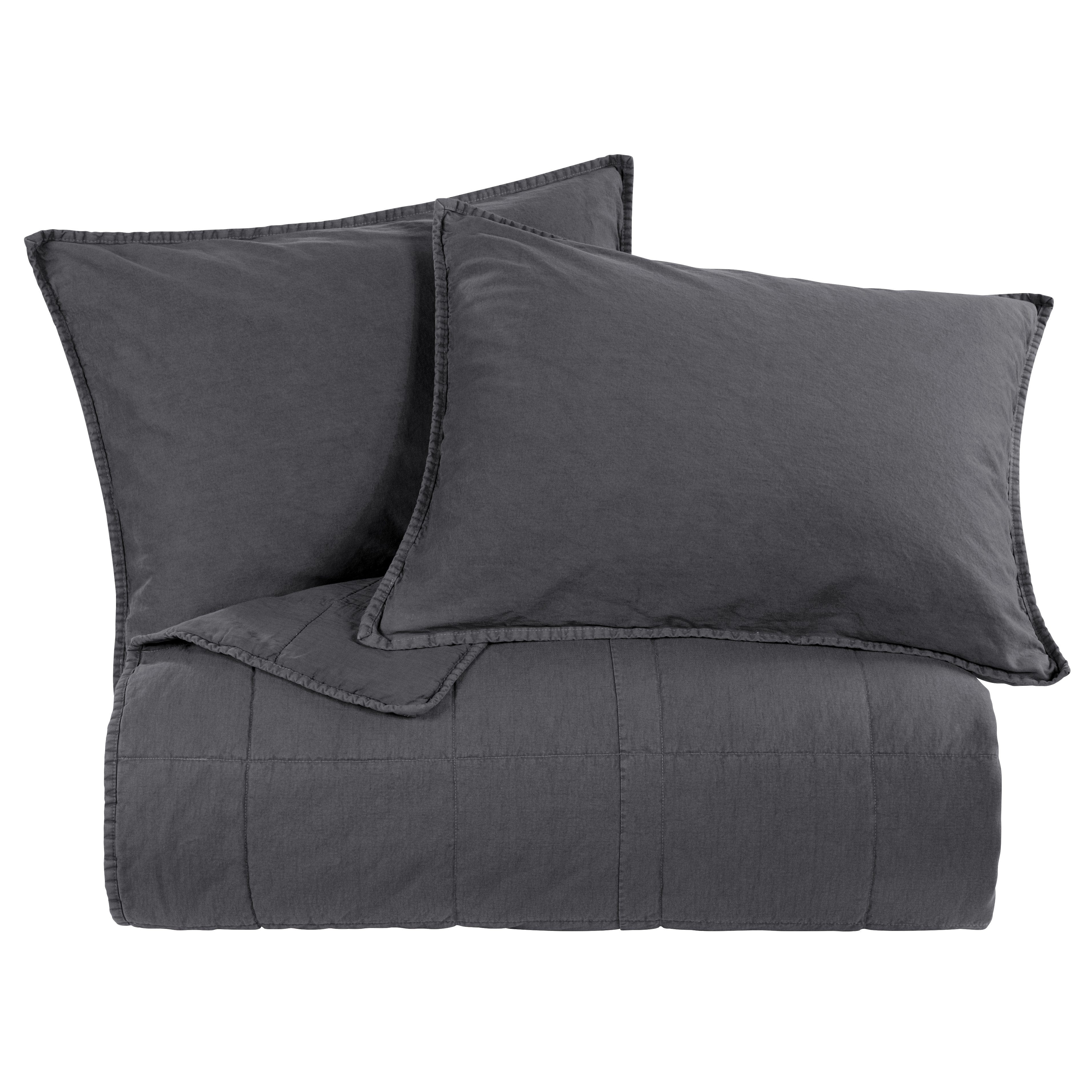 Stonewashed Cotton Canvas Coverlet
