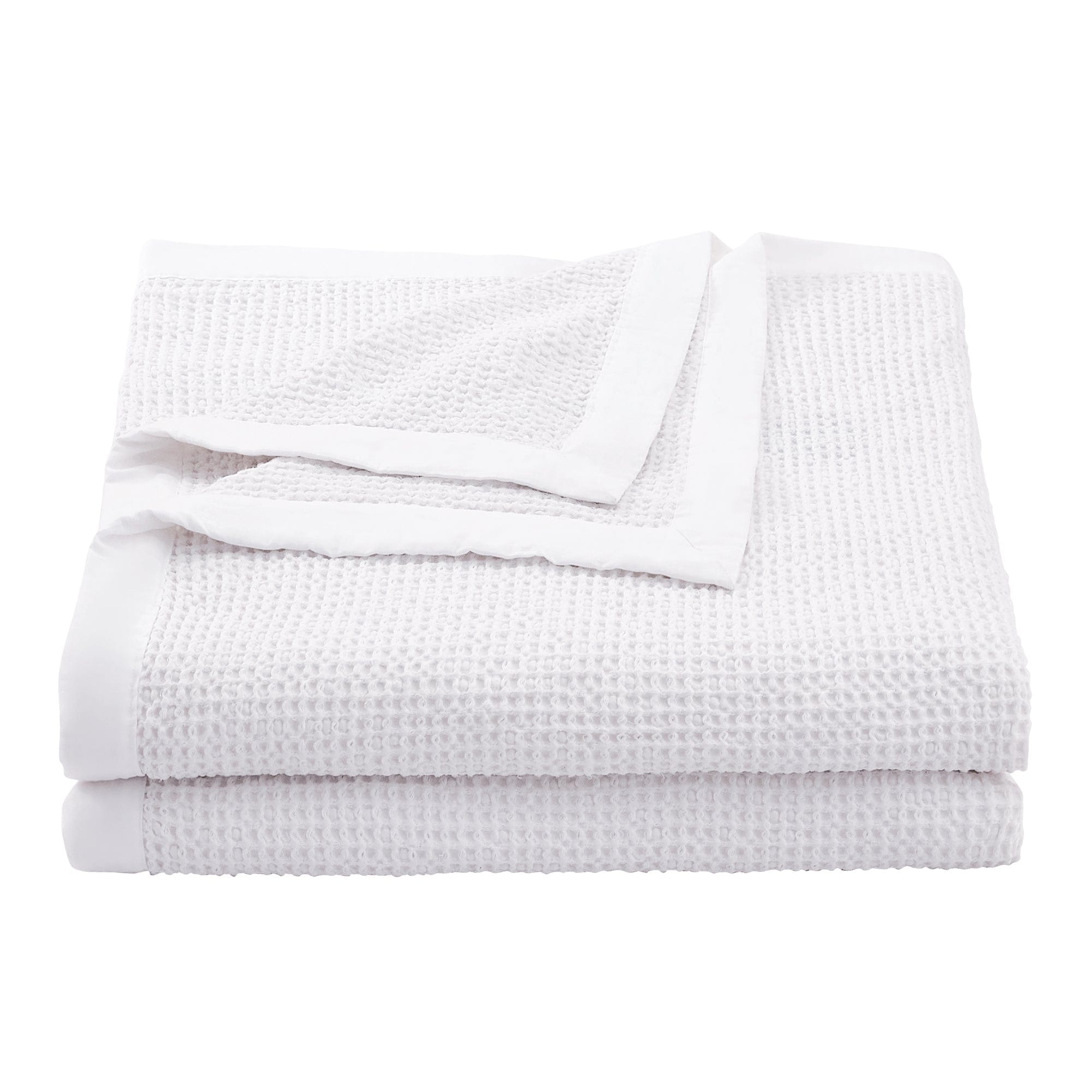 Stonewashed Cotton Waffle Weave Coverlet