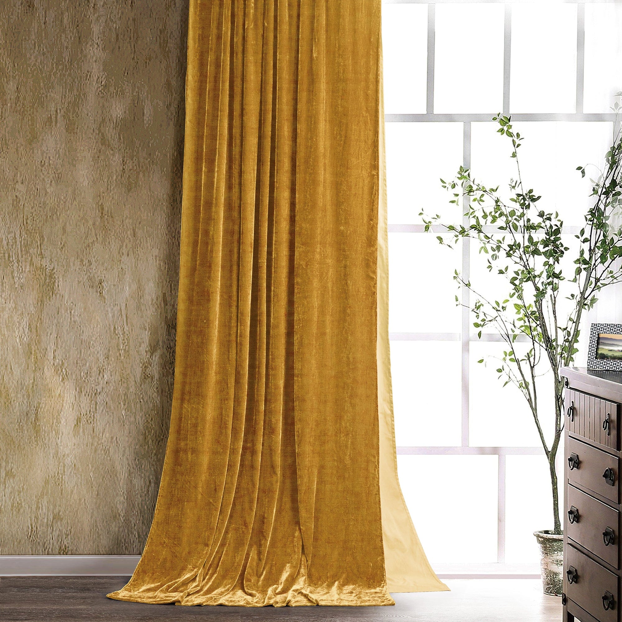 Stella Faux Silk Velvet Curtain