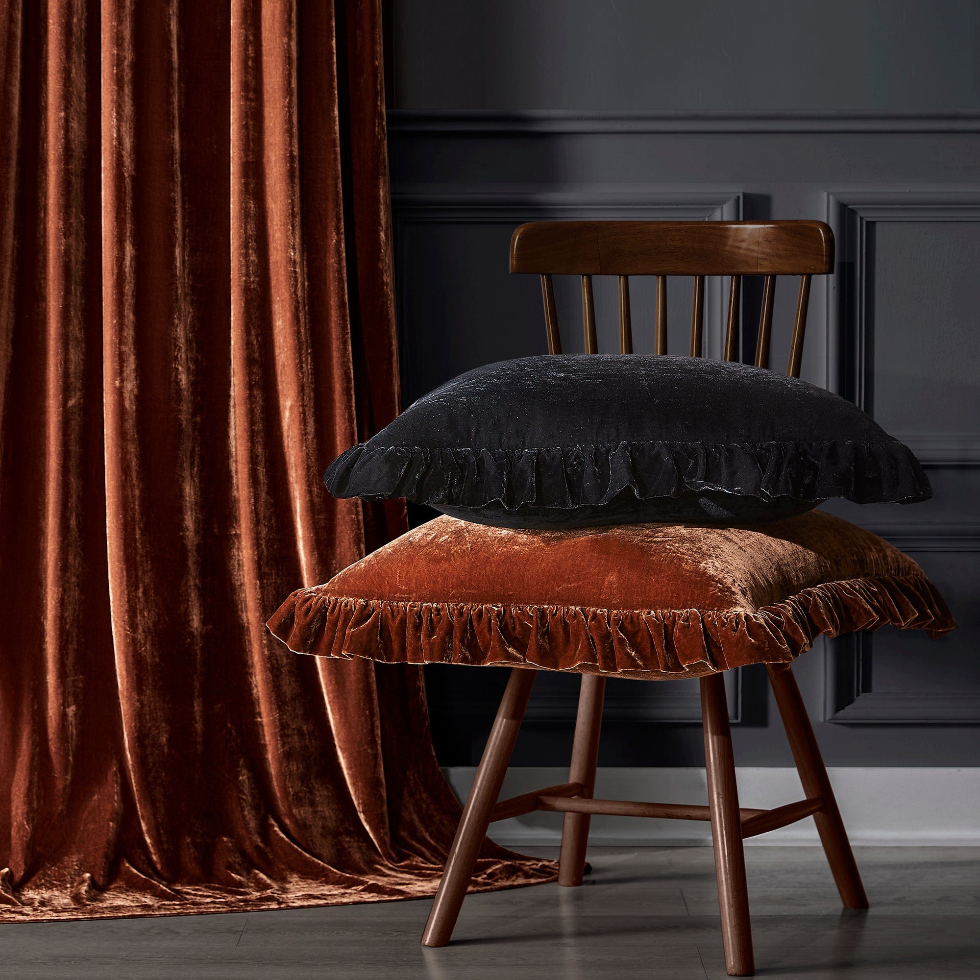 Stella Faux Silk Velvet Curtain