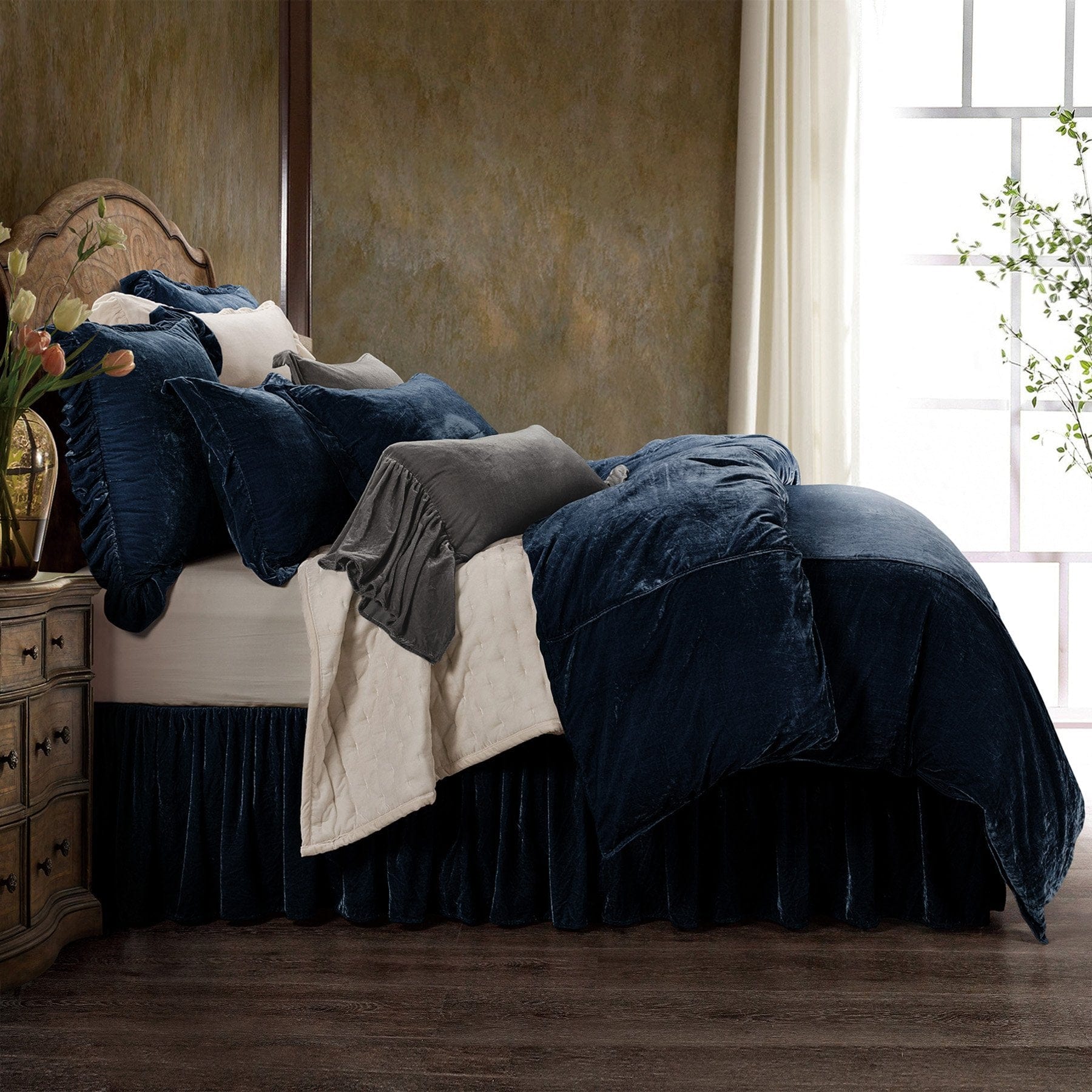 Stella Faux Silk Velvet Duvet Cover Set