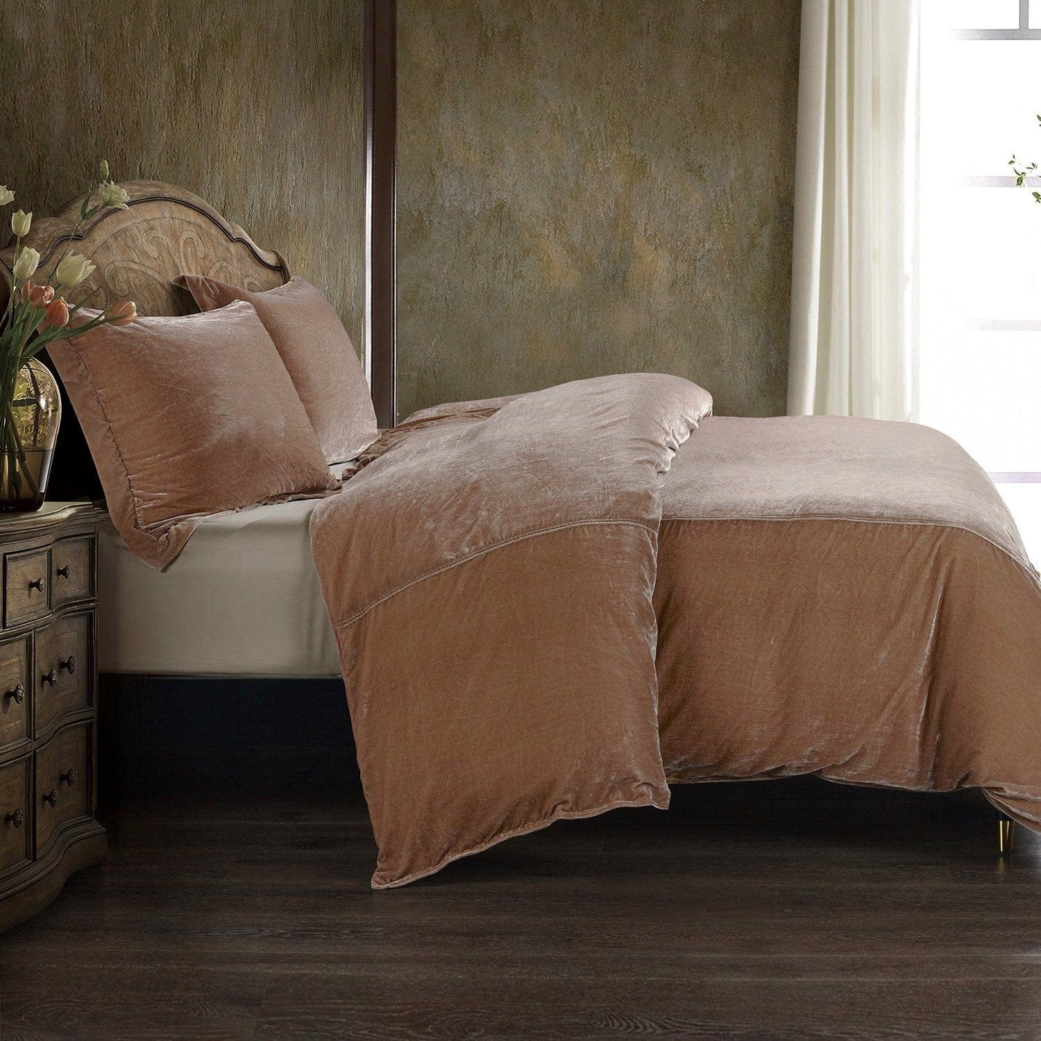 Stella Faux Silk Velvet Duvet Cover Set