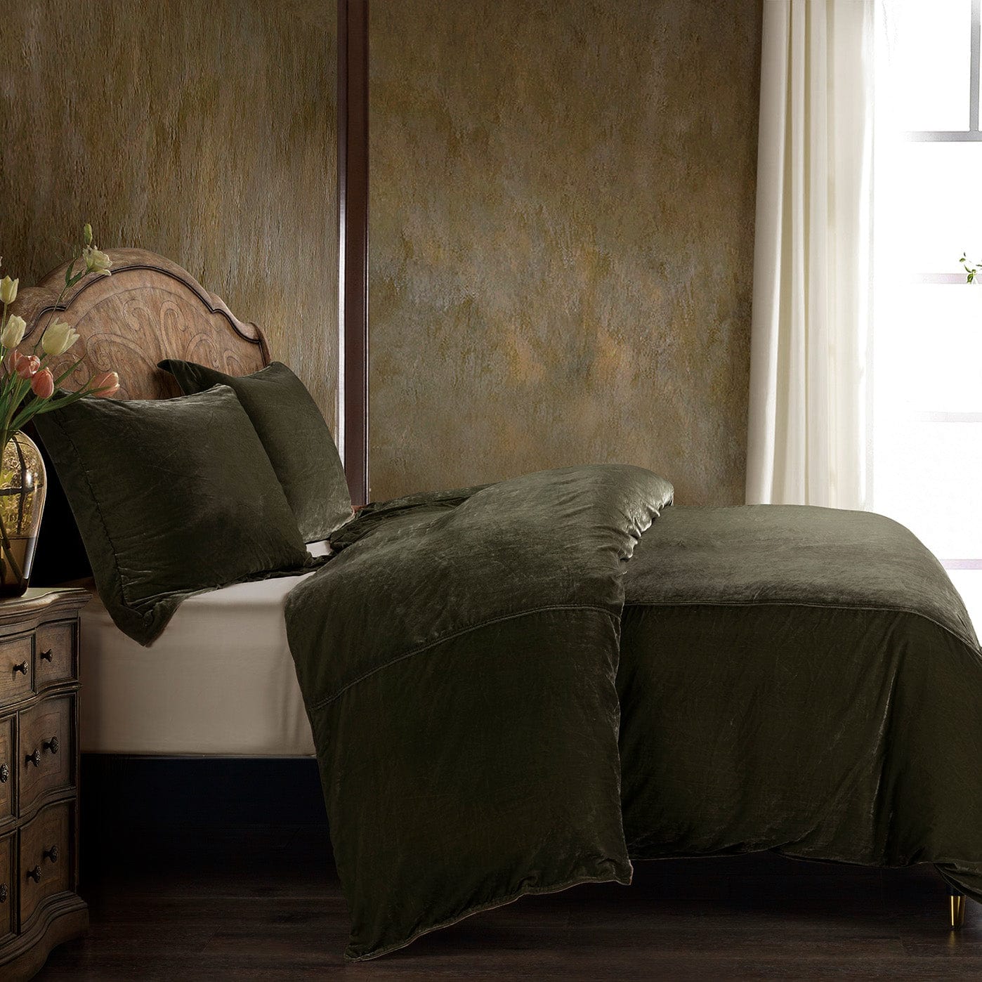 Stella Faux Silk Velvet Duvet Cover Set