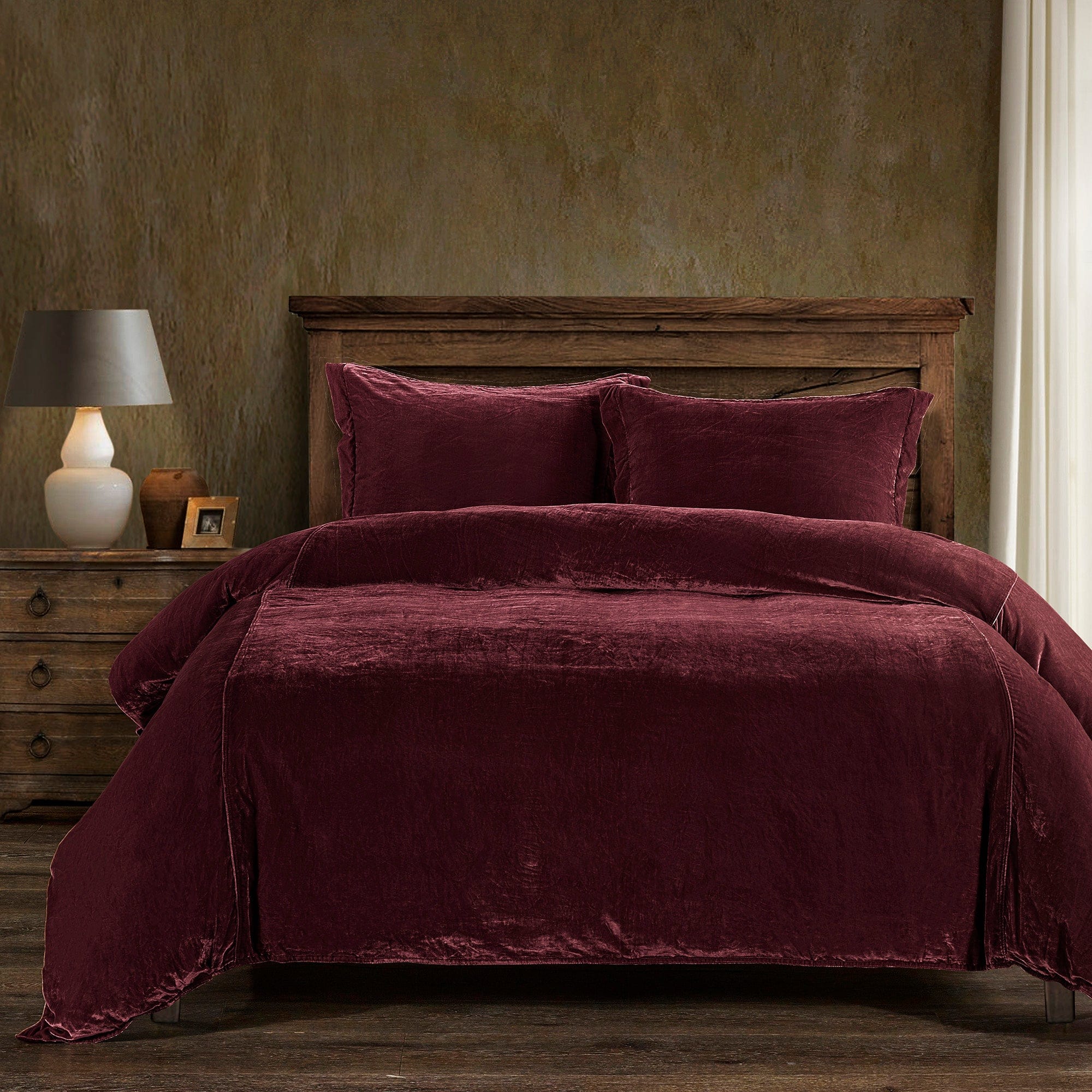 Stella Faux Silk Velvet Duvet Cover Set