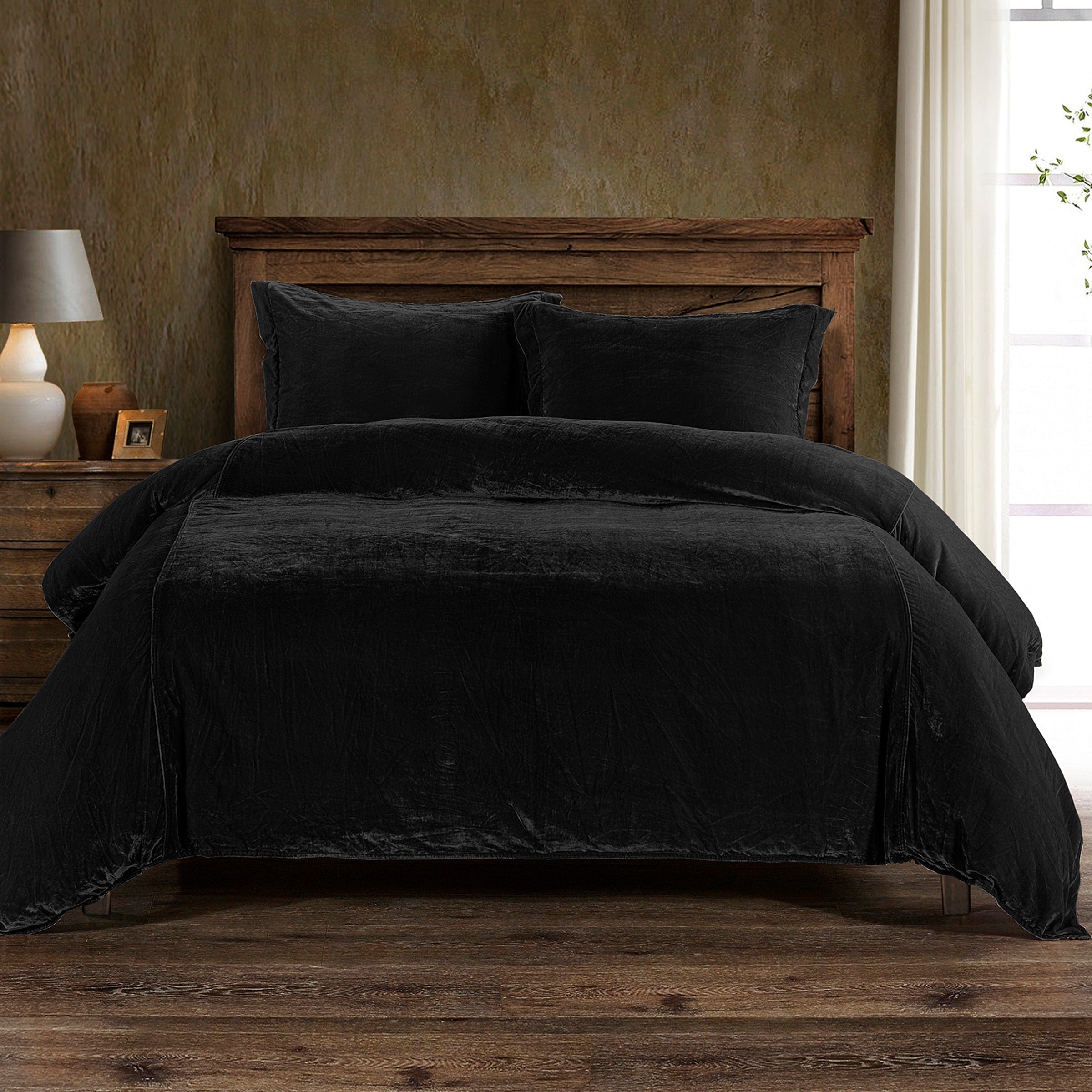 Stella Faux Silk Velvet Duvet Cover Set