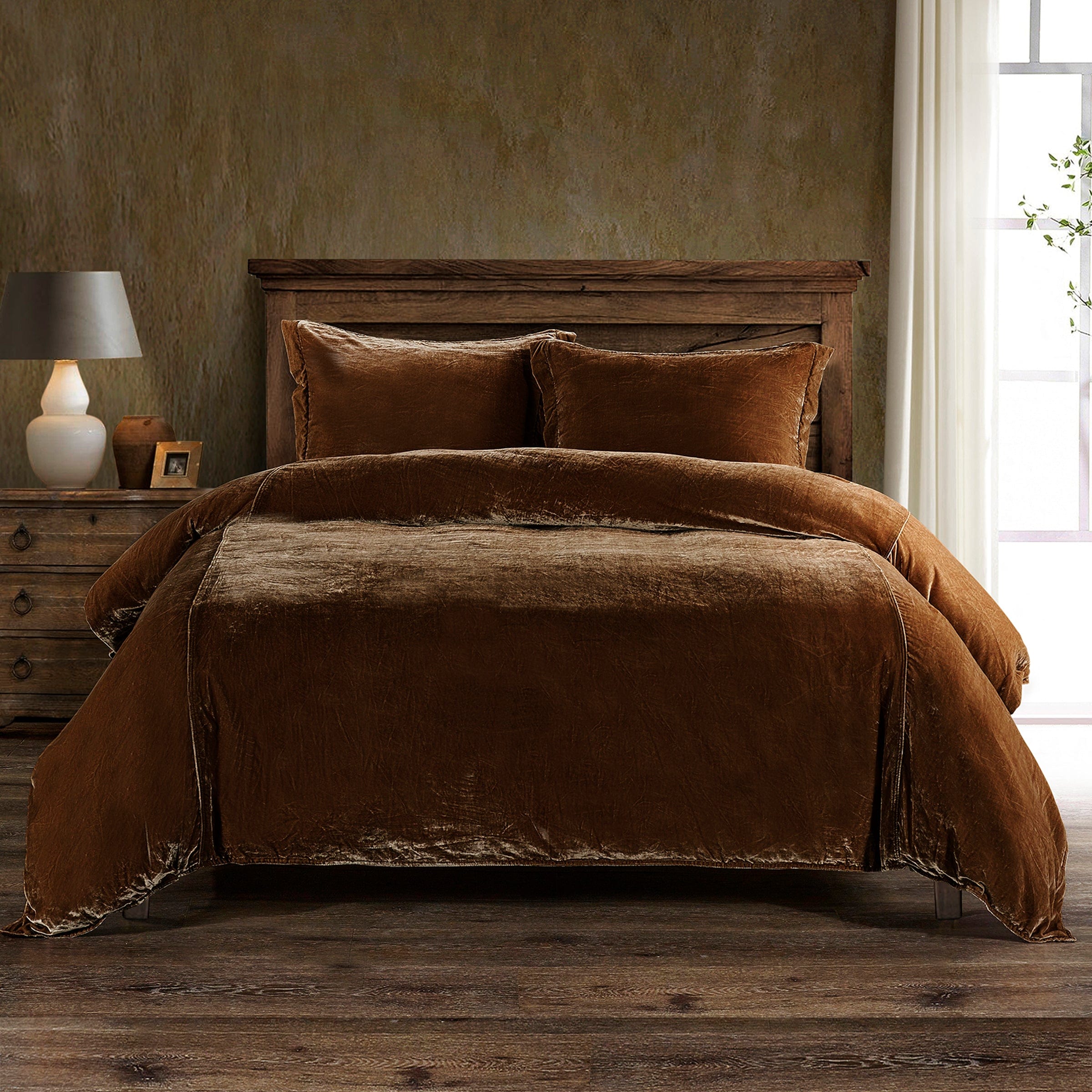 Stella Faux Silk Velvet Duvet Cover Set