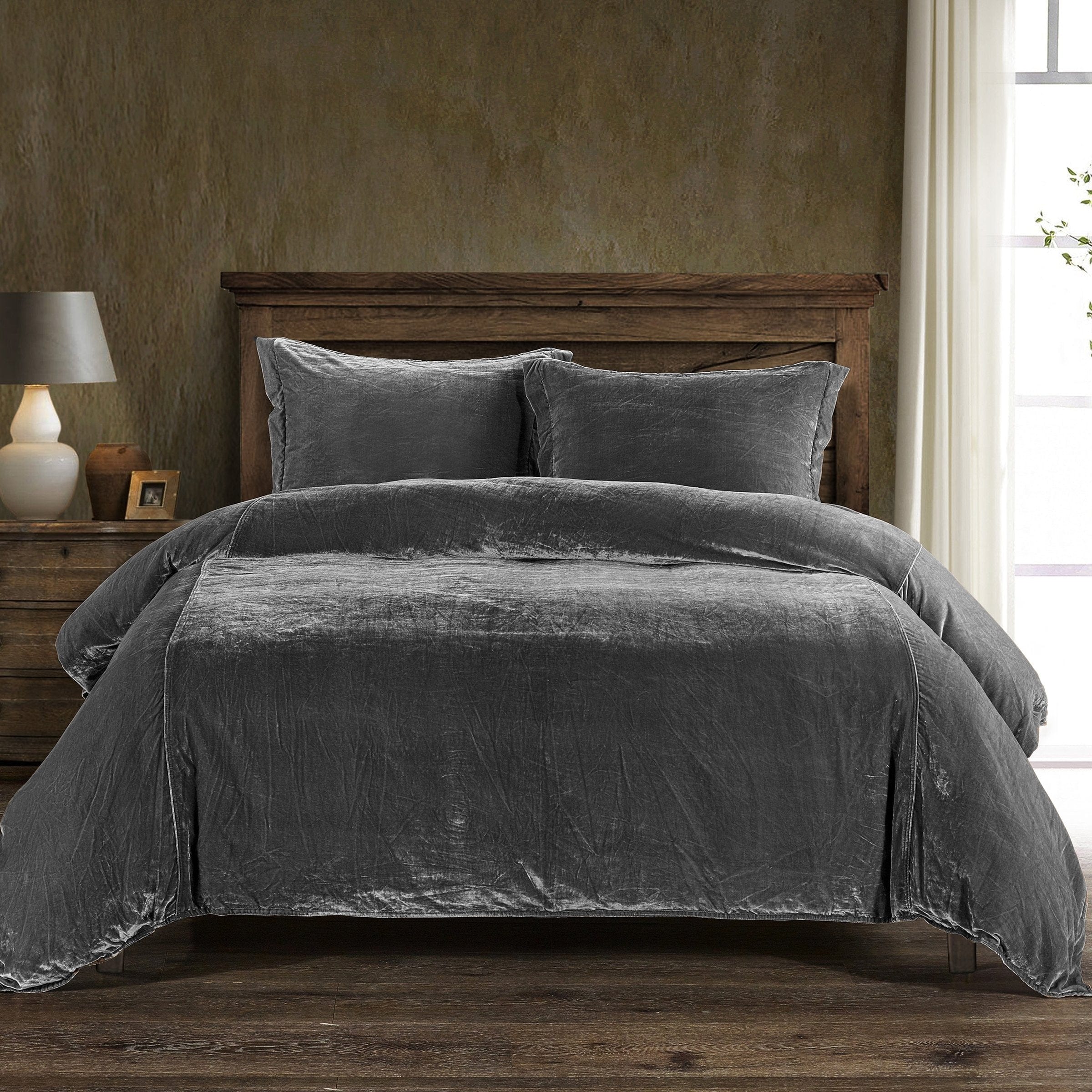 Stella Faux Silk Velvet Duvet Cover Set