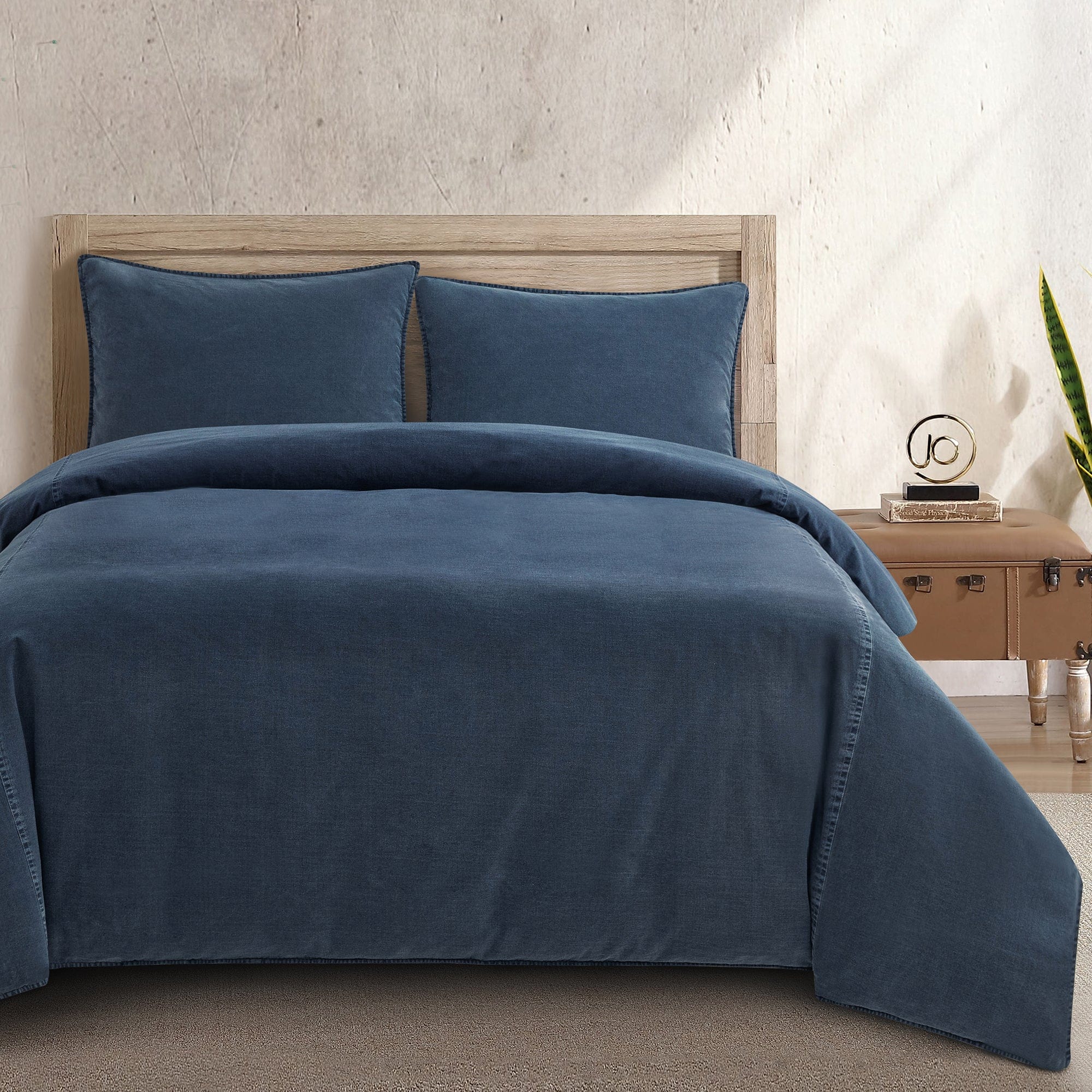 Stonewashed Cotton Canvas Duvet Cover Set