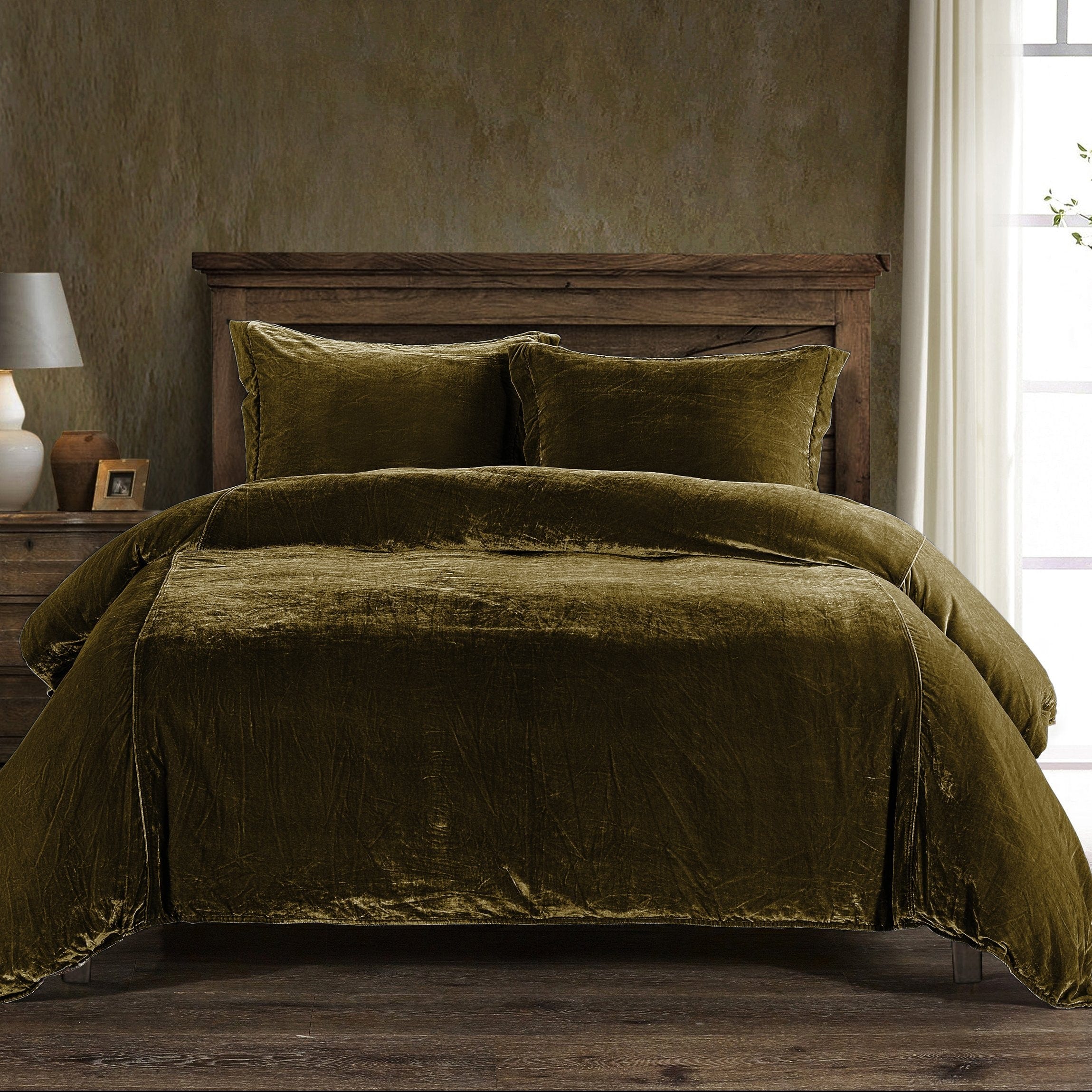 Stella Faux Silk Velvet Duvet Cover Set