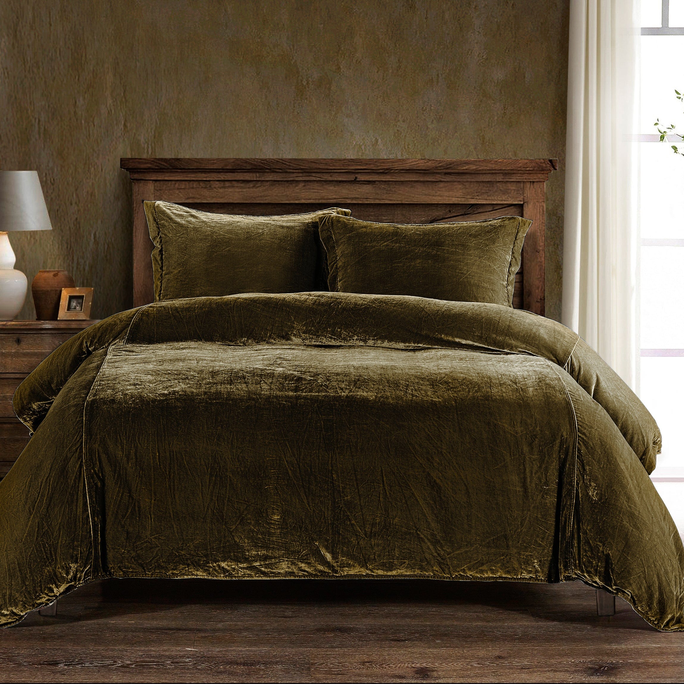 Stella Faux Silk Velvet Duvet Cover Set
