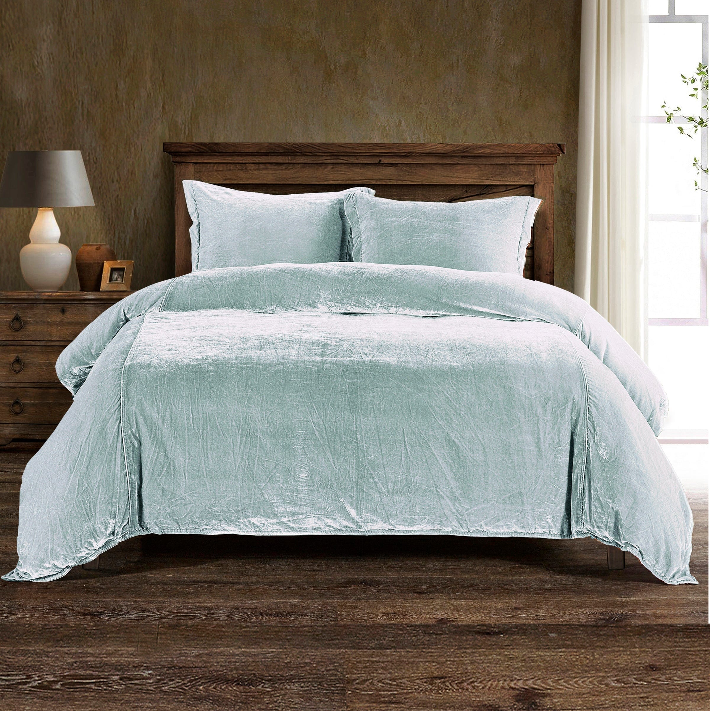 Stella Faux Silk Velvet Duvet Cover Set
