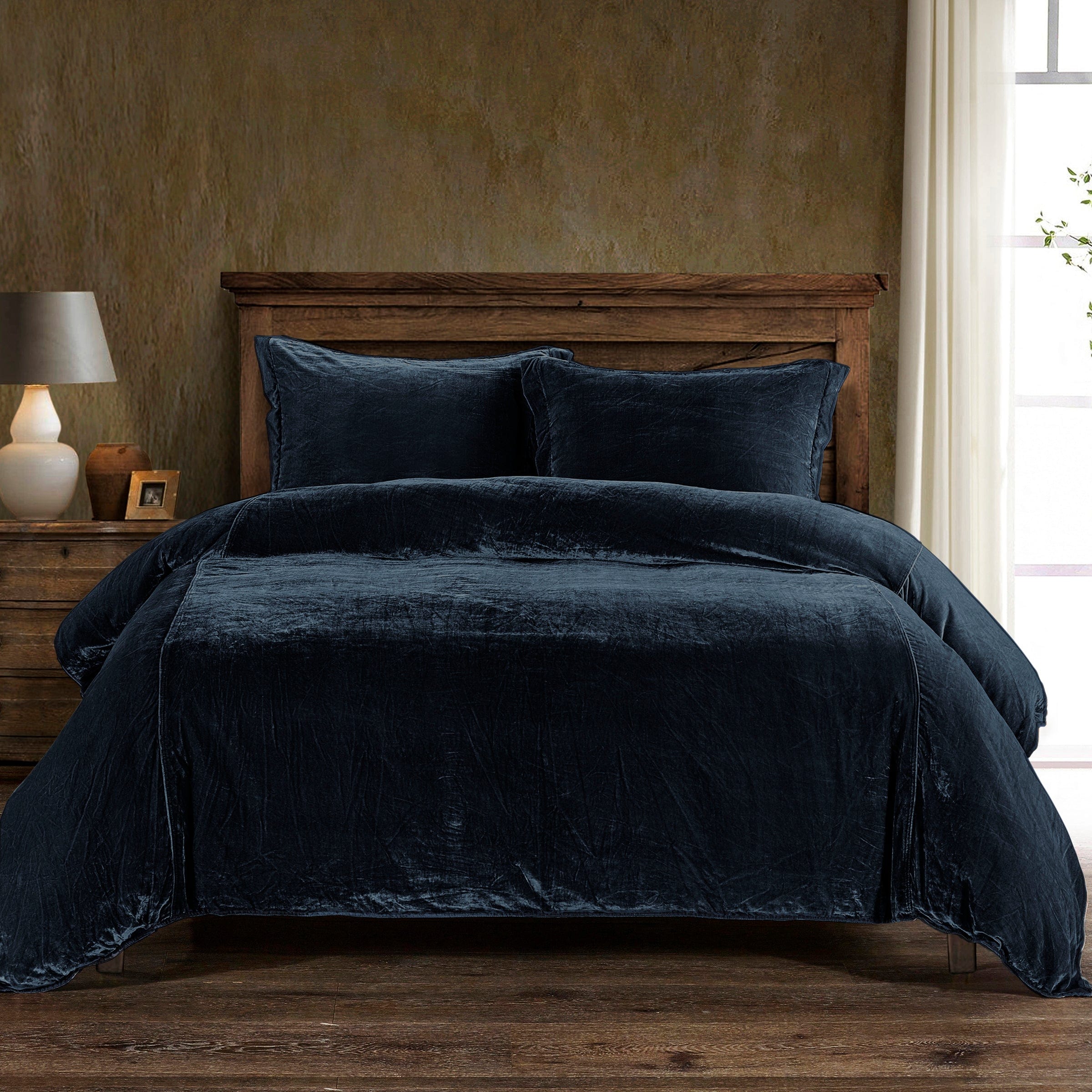 Stella Faux Silk Velvet Duvet Cover Set