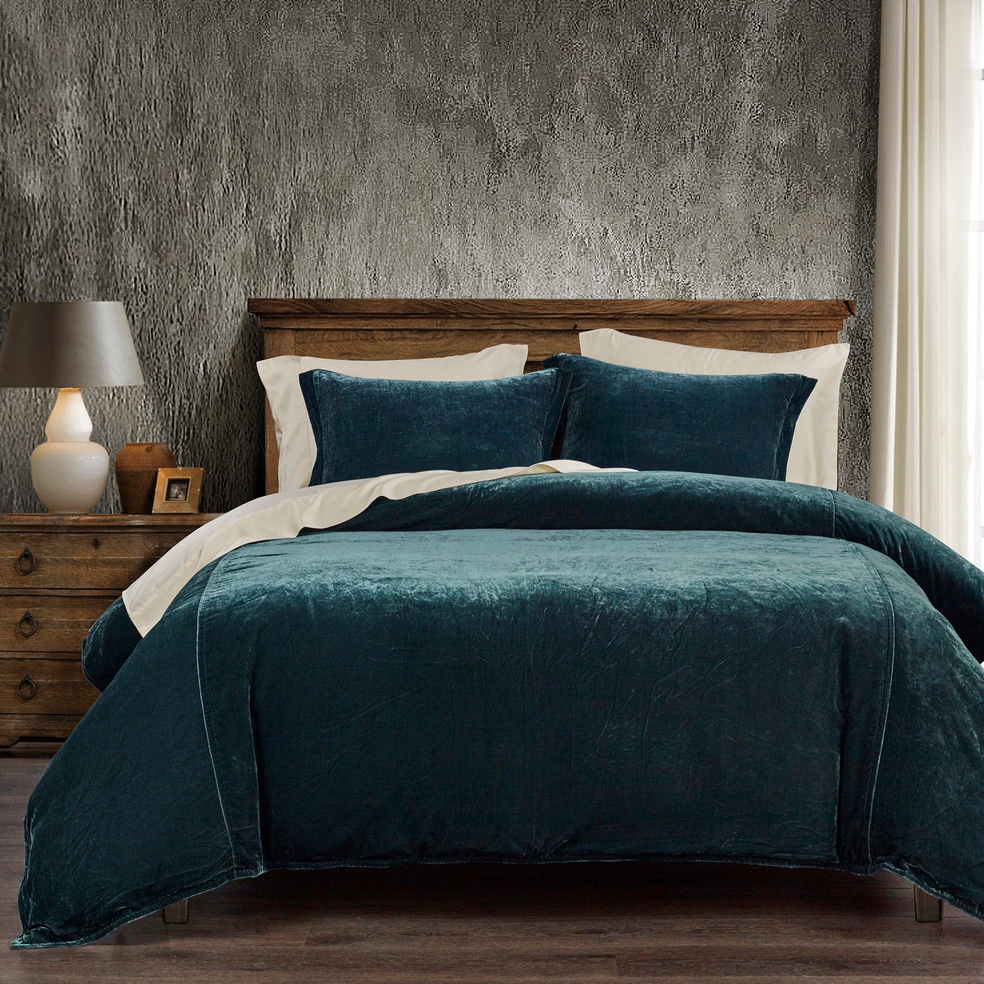 Stella Faux Silk Velvet Duvet Cover Set