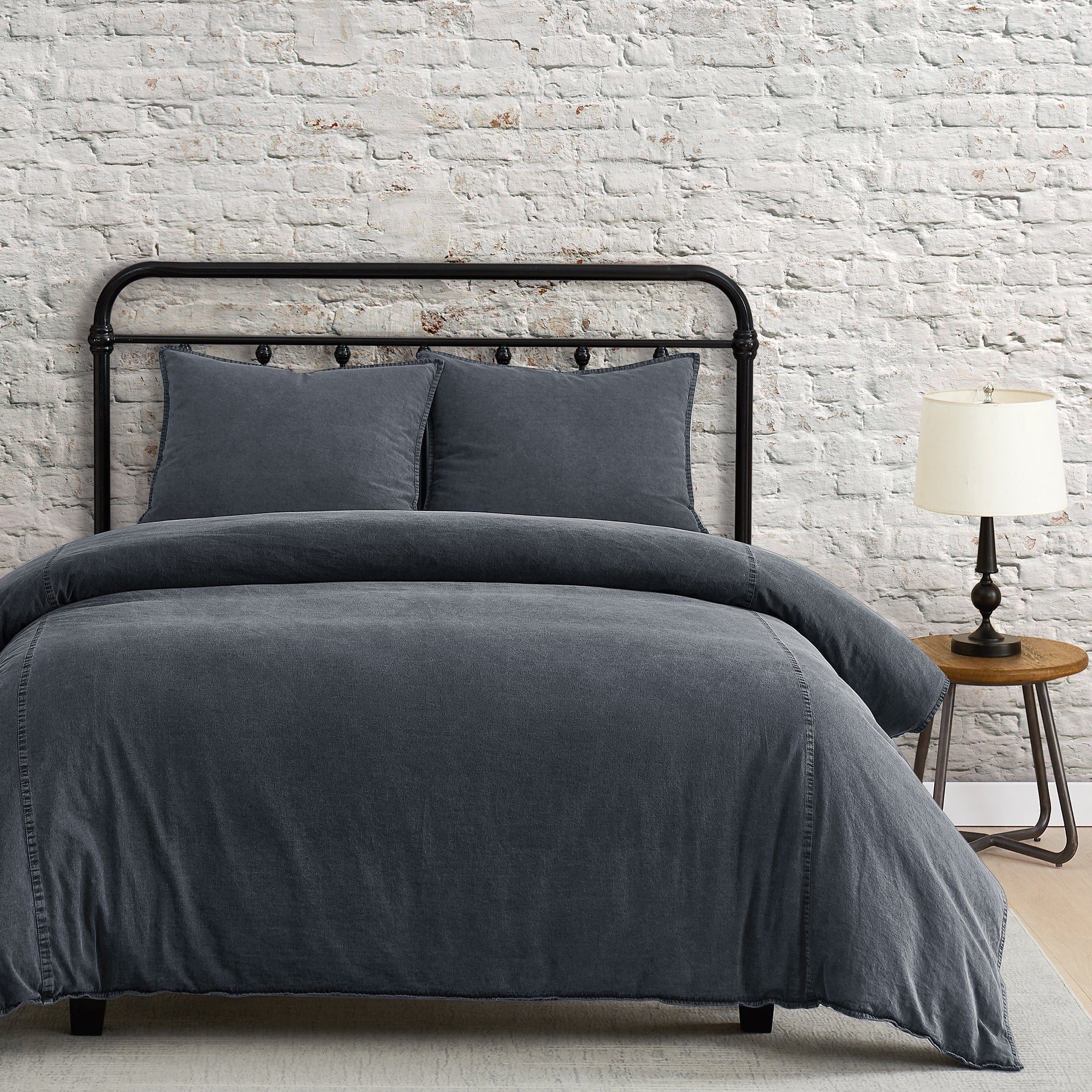Stonewashed Cotton Canvas Duvet Cover Set
