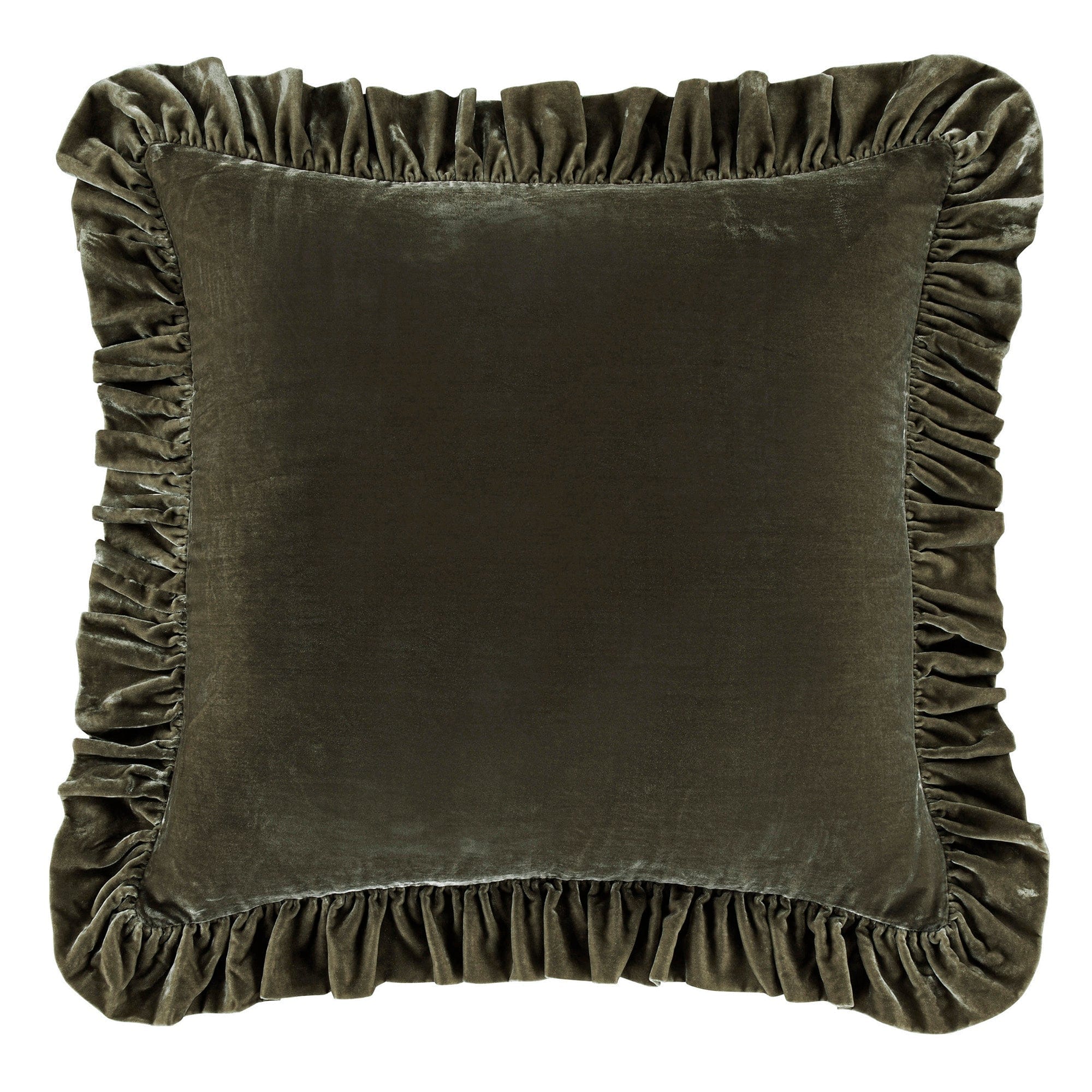 Stella Faux Silk Velvet Ruffled Euro Sham