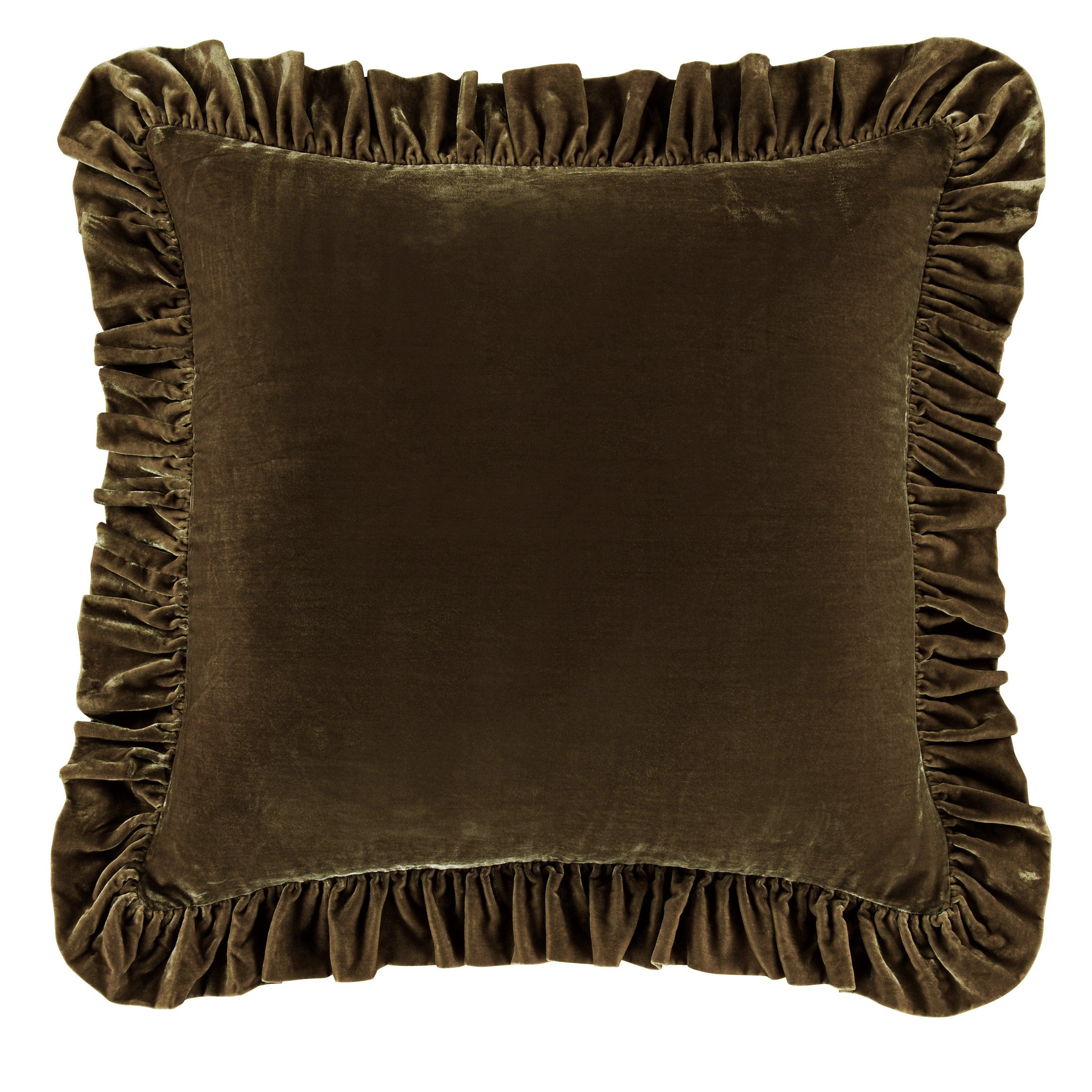 Stella Faux Silk Velvet Ruffled Euro Sham
