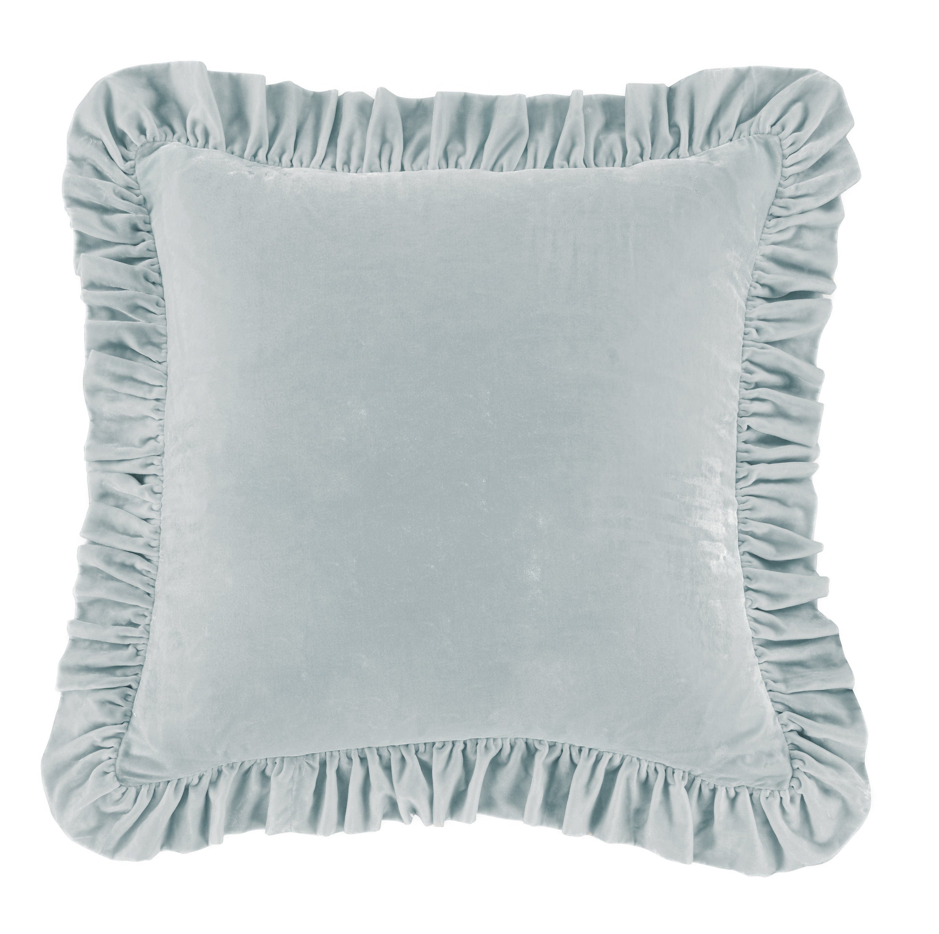 Stella Faux Silk Velvet Ruffled Euro Sham