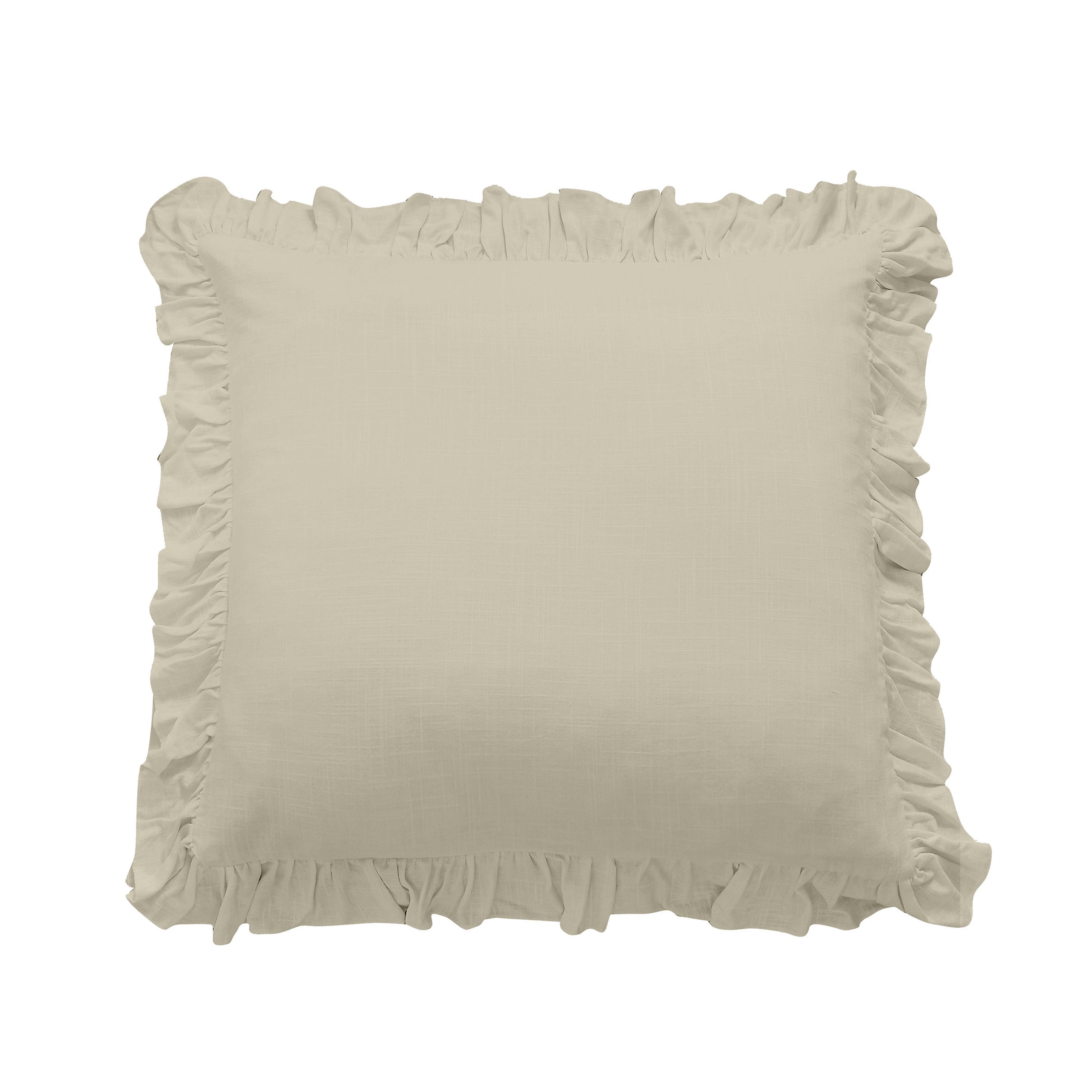Lily Washed Linen Ruffled Euro Sham