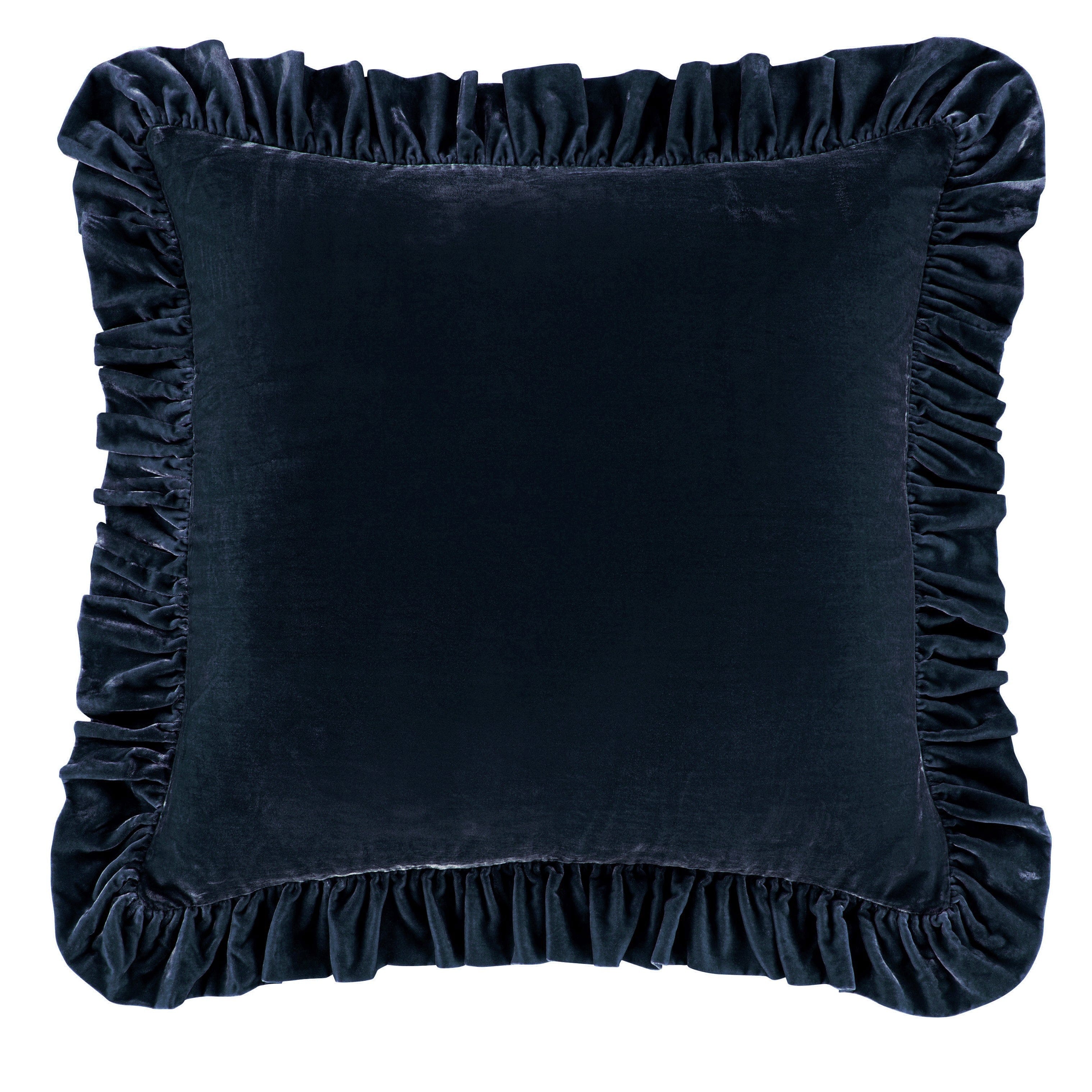 Stella Faux Silk Velvet Ruffled Euro Sham