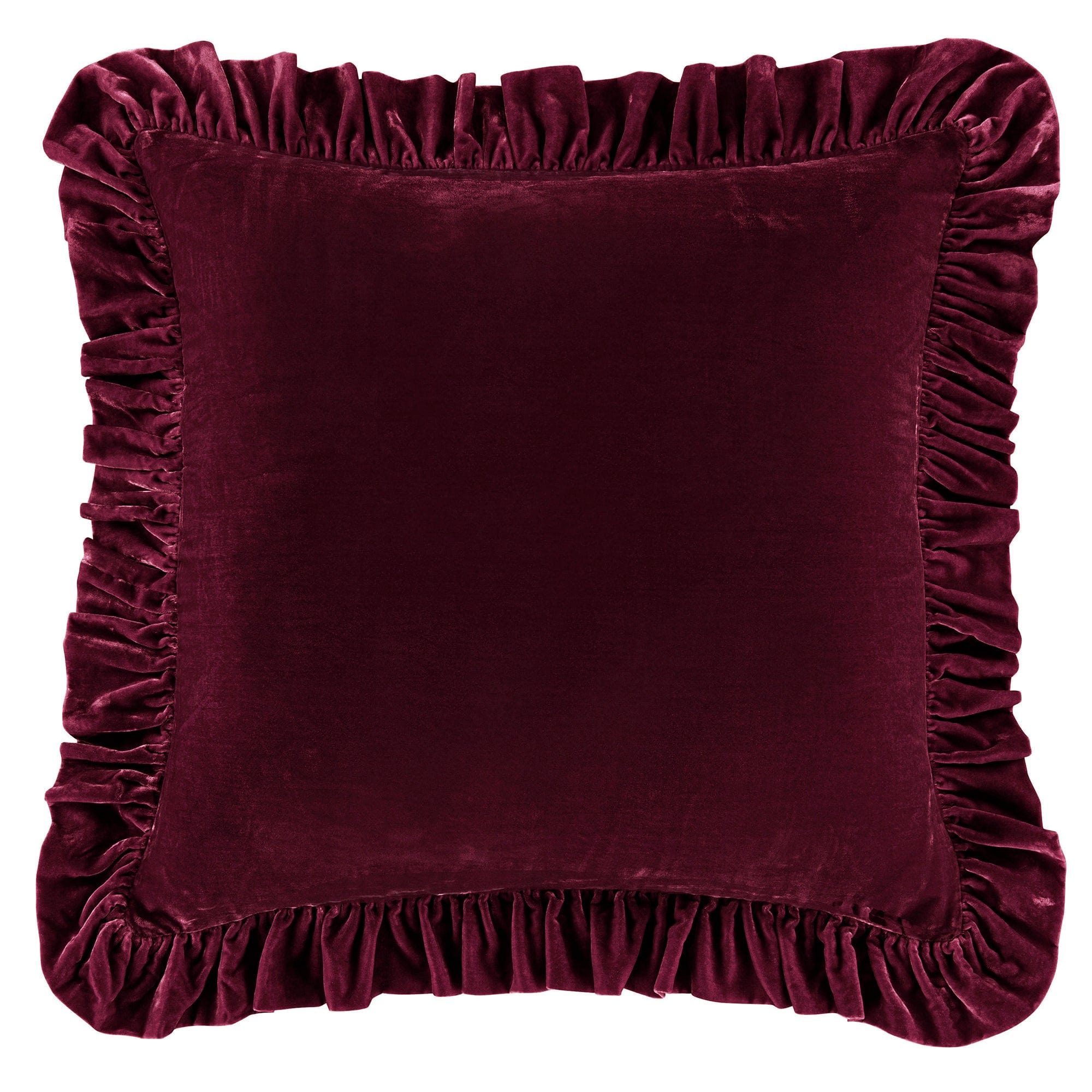 Stella Faux Silk Velvet Ruffled Euro Sham