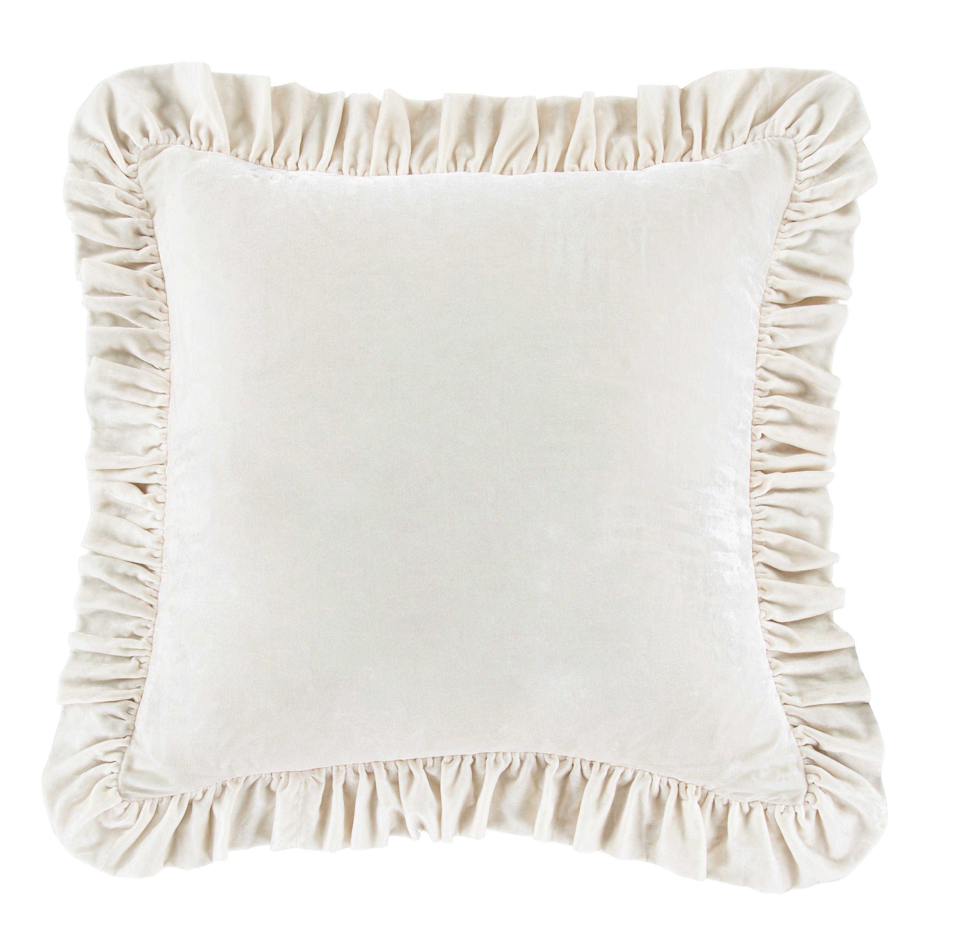 Stella Faux Silk Velvet Ruffled Euro Sham
