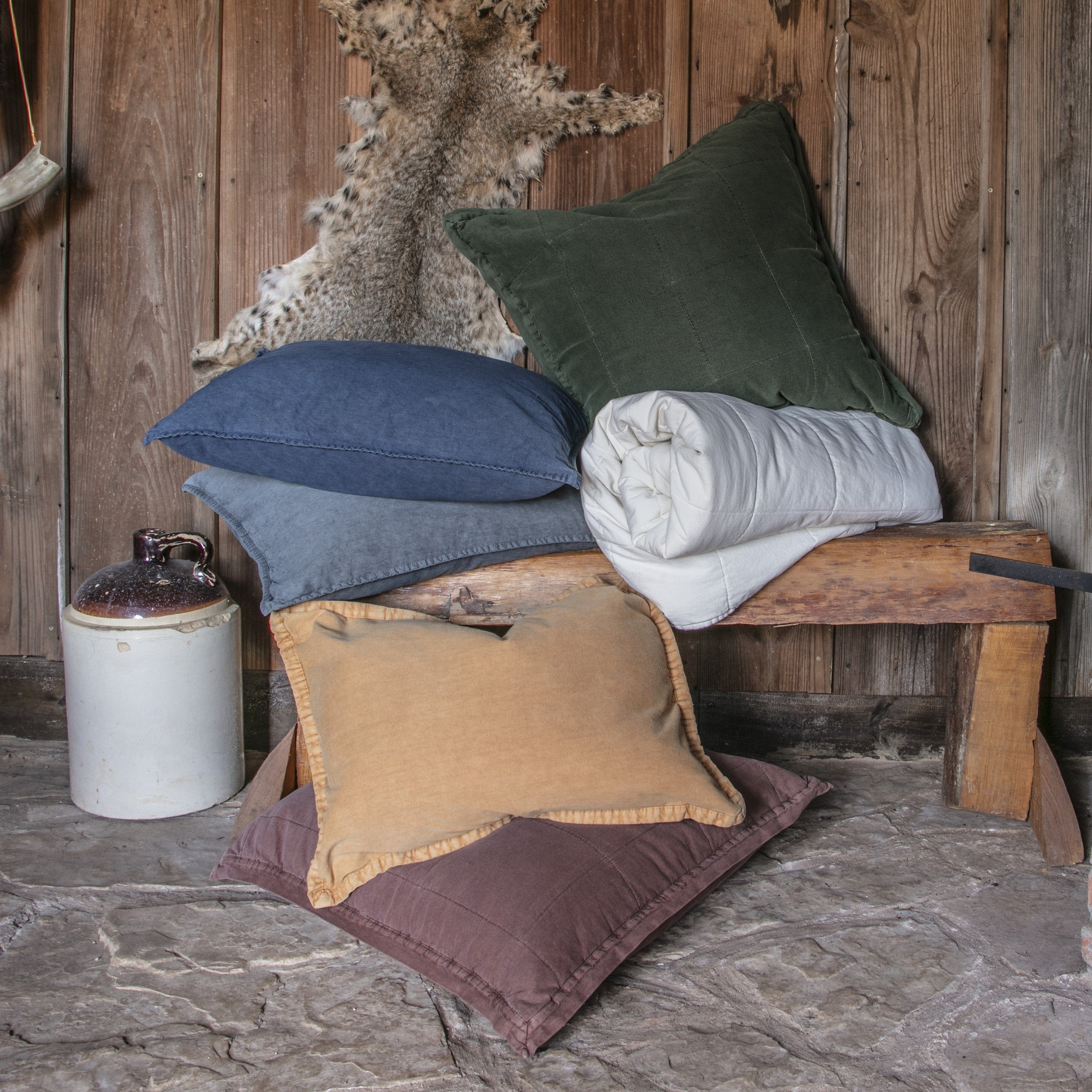 Stonewashed Cotton Canvas Euro Sham