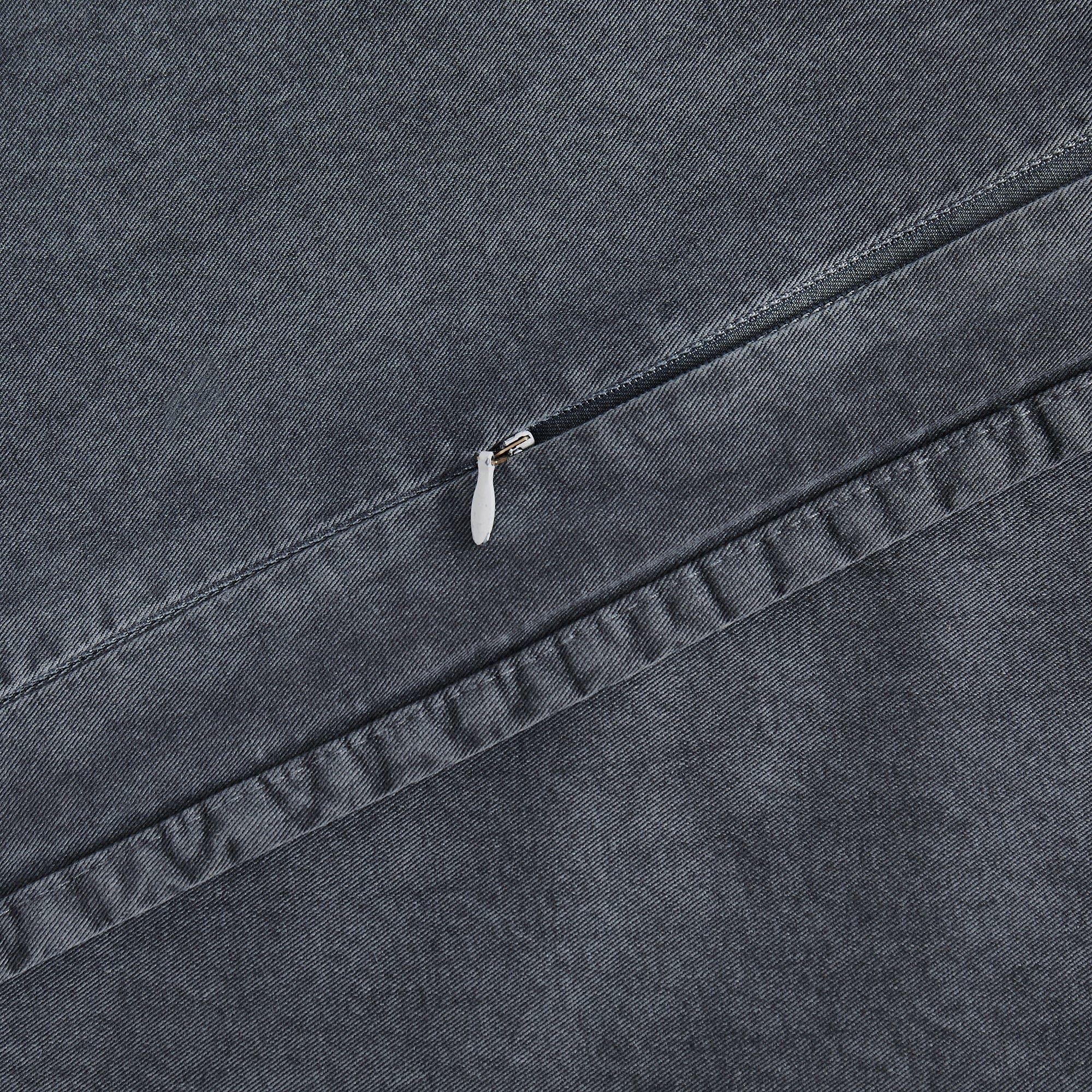 Stonewashed Cotton Canvas Long Lumbar Pillow