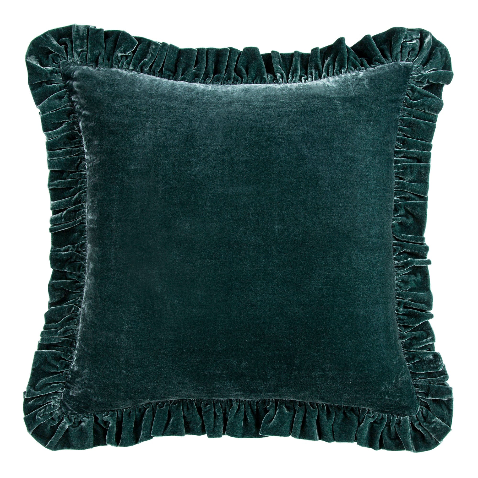 Stella Faux Silk Velvet Ruffled Euro Sham