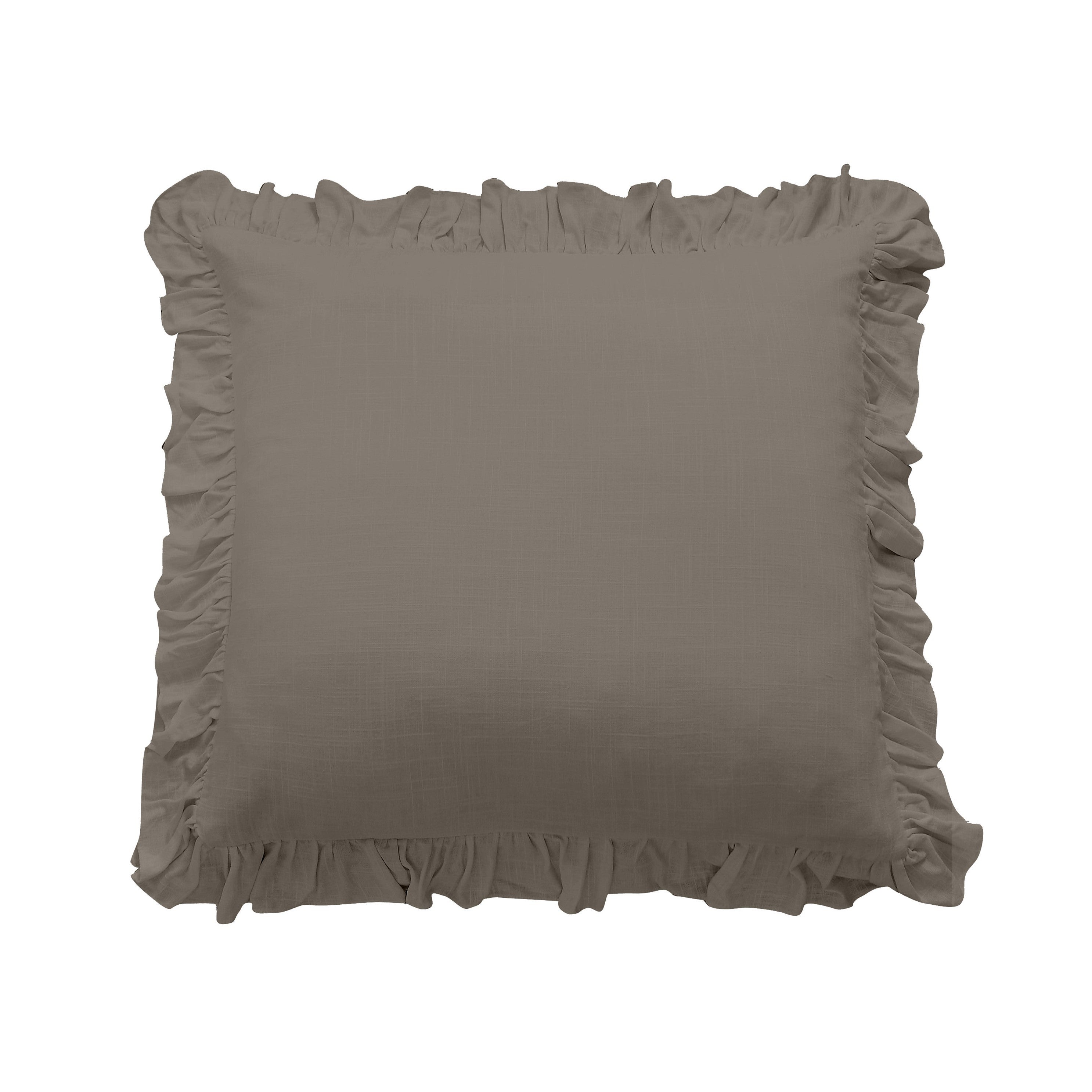 Lily Washed Linen Ruffled Euro Sham
