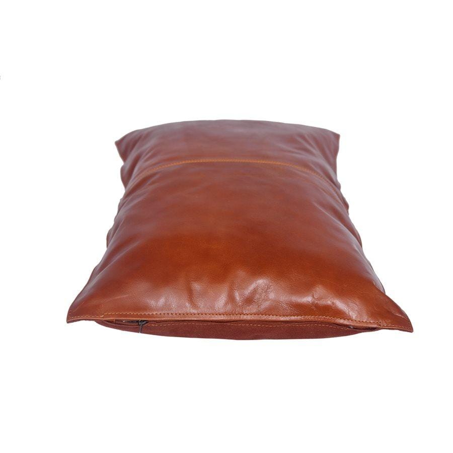 Genuine Leather Buckskin Lumbar Pillow