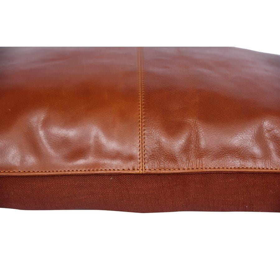 Genuine Leather Buckskin Lumbar Pillow