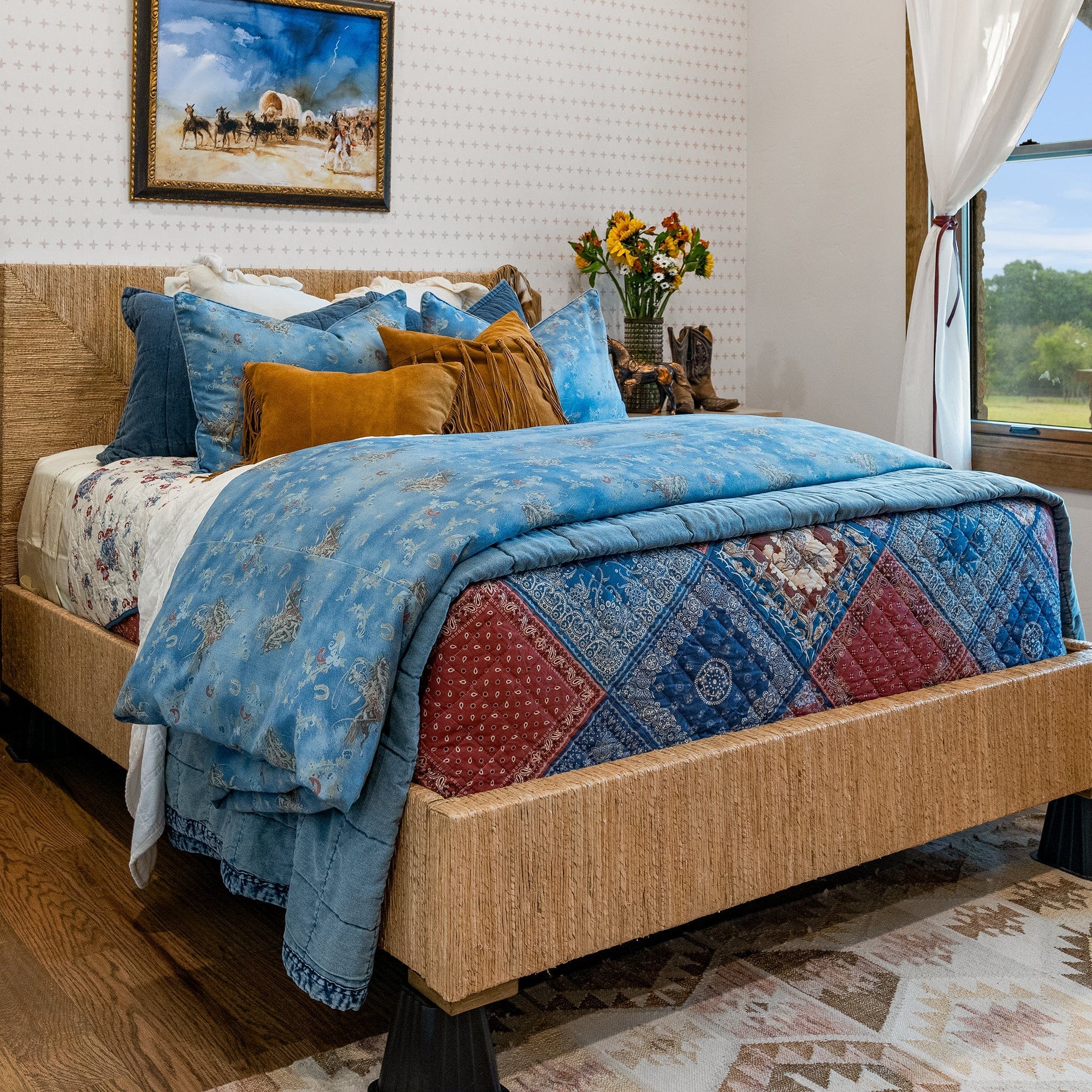 Lee Western Washed Denim Bedding Set