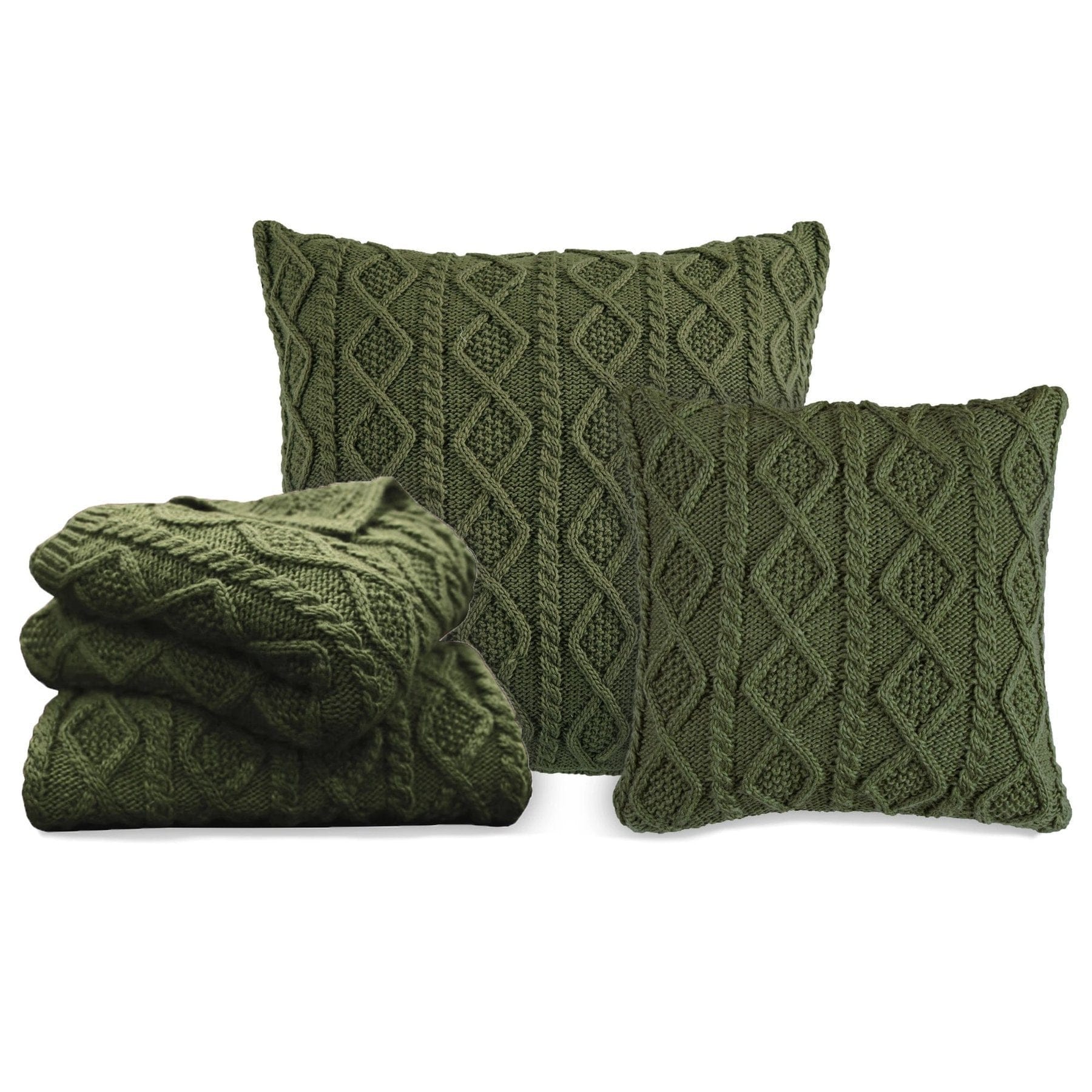Cable Knit Soft Diamond Throw Pillow