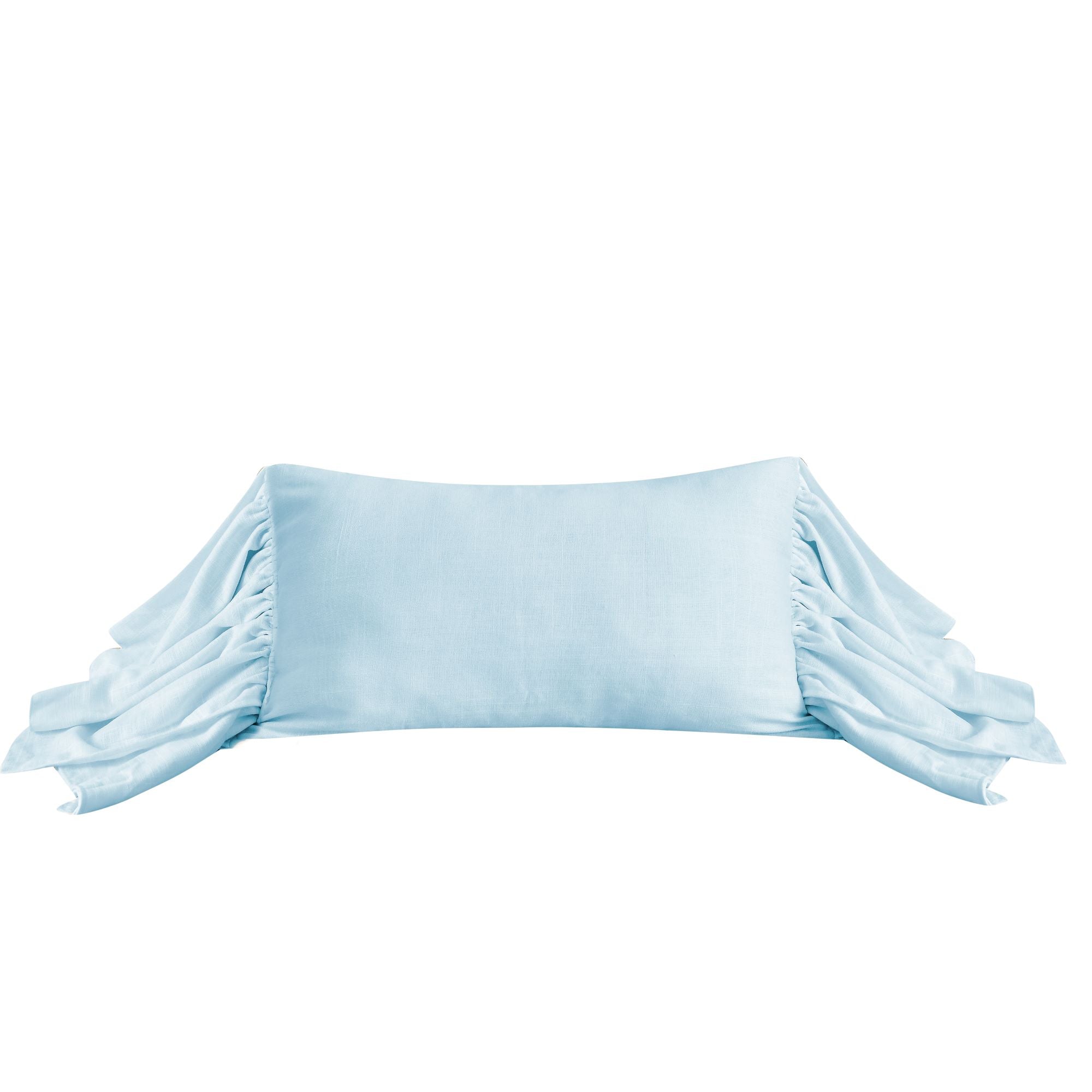 Washed Linen Long Ruffled Pillow