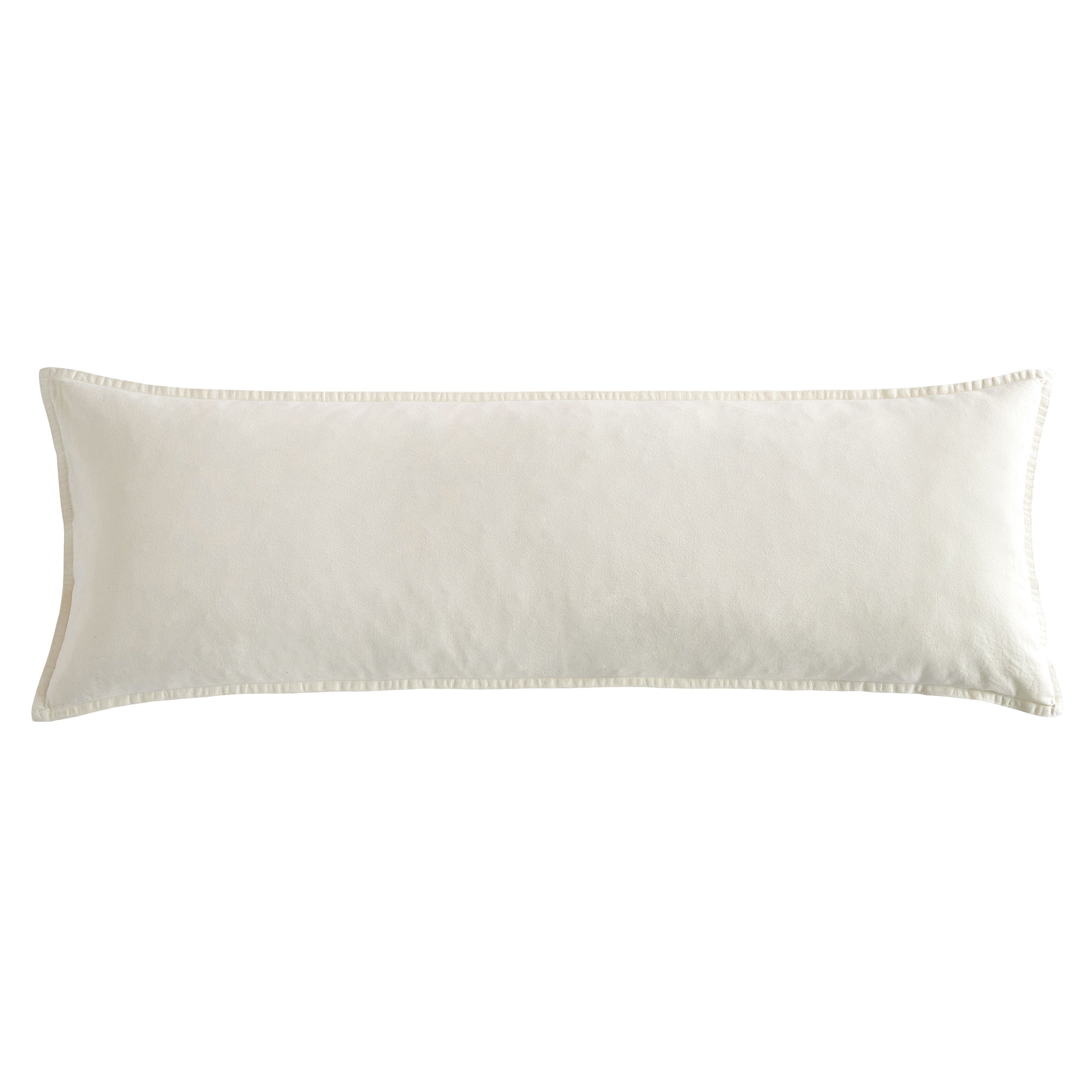 Stonewashed Cotton Canvas Long Lumbar Pillow