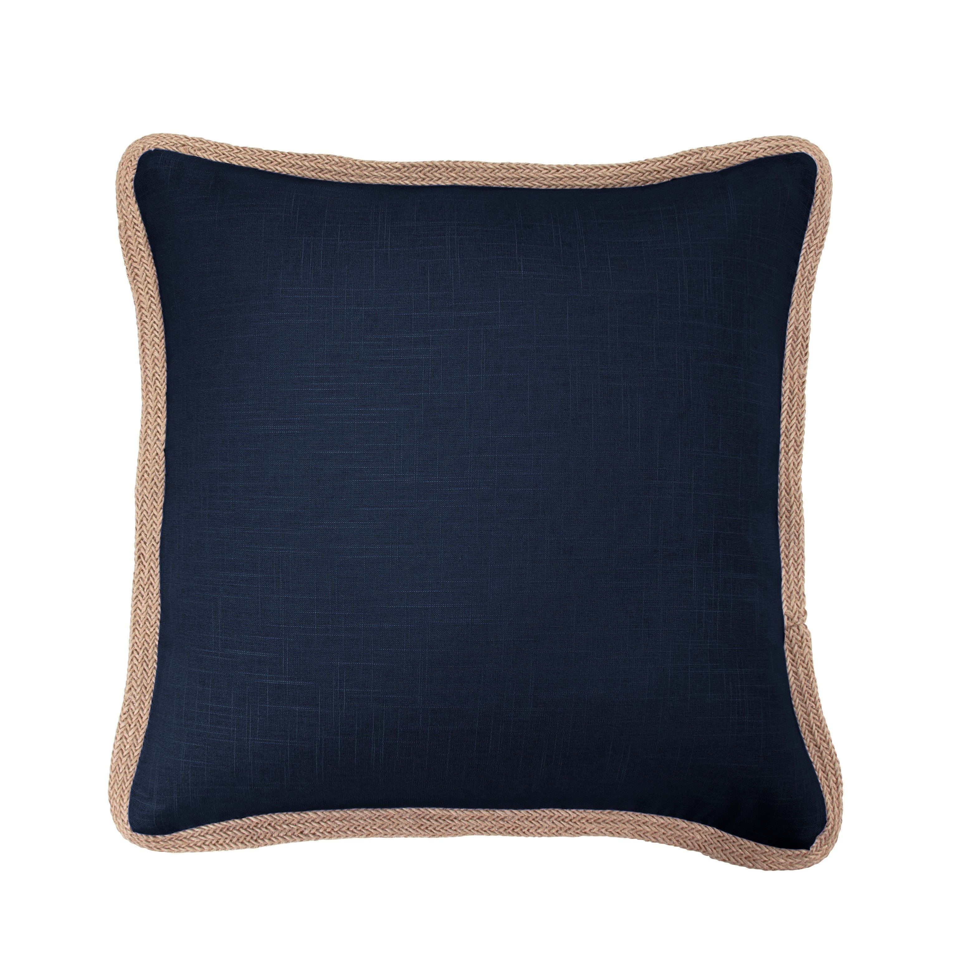 Washed Linen Jute Trimmed Pillow
