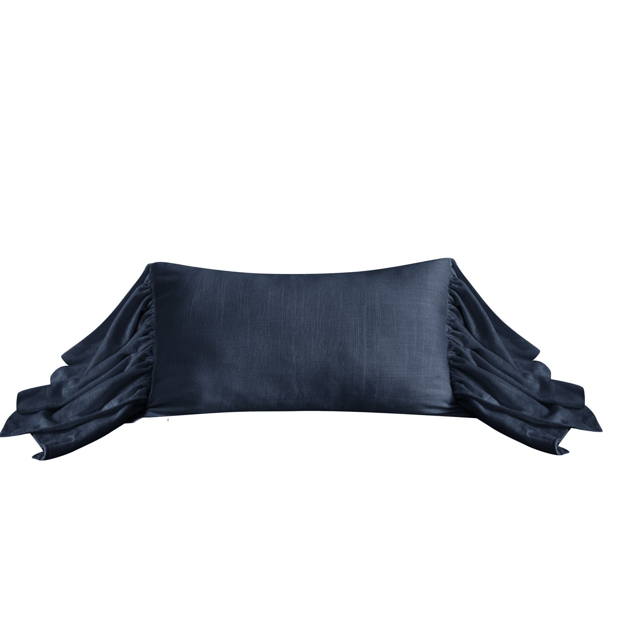 Washed Linen Long Ruffled Pillow