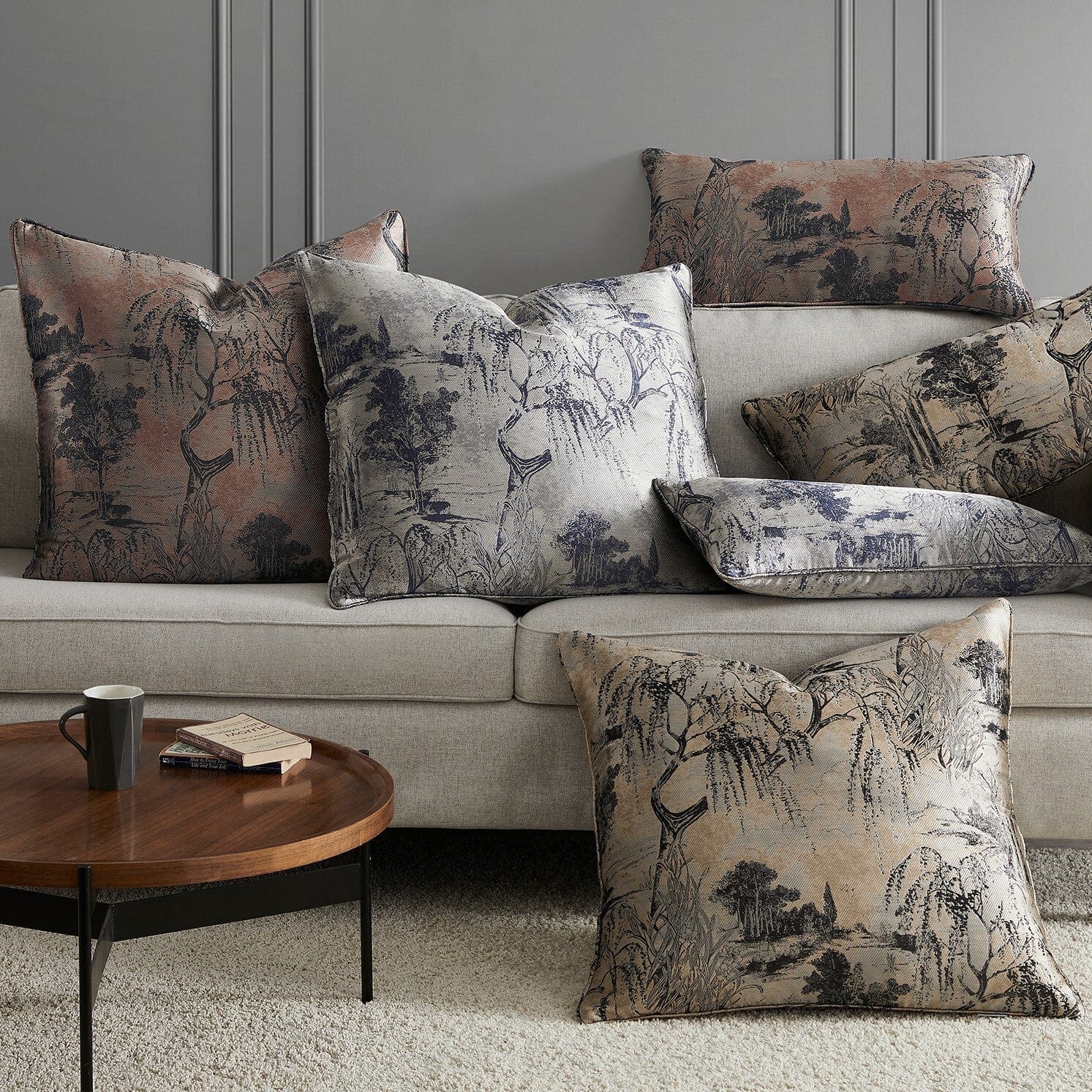 Pastoral Jacquard Lumbar Decorative Pillow